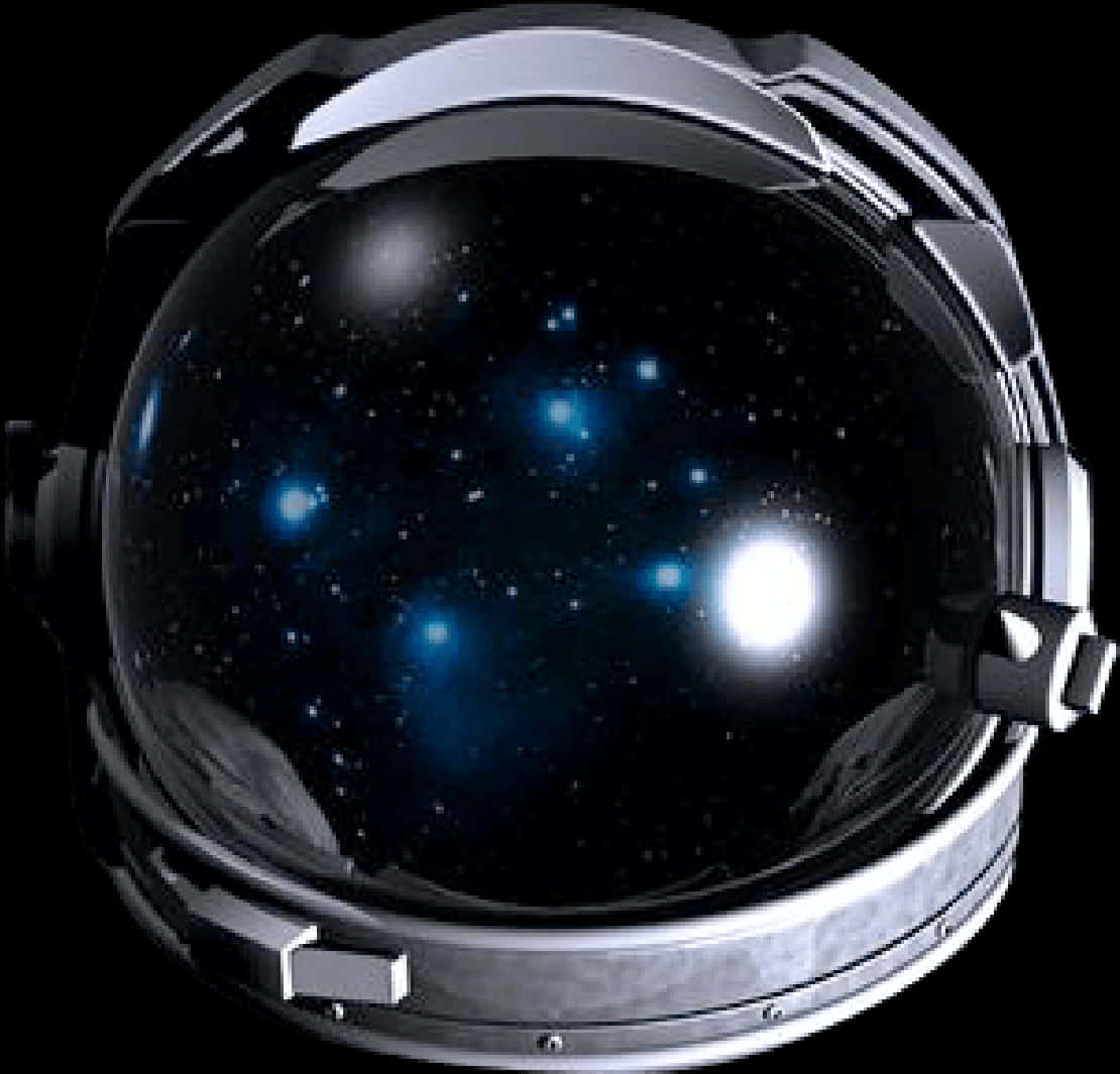Cască de astronaut cu reflexie stelară în spațiu.JPG Fundal