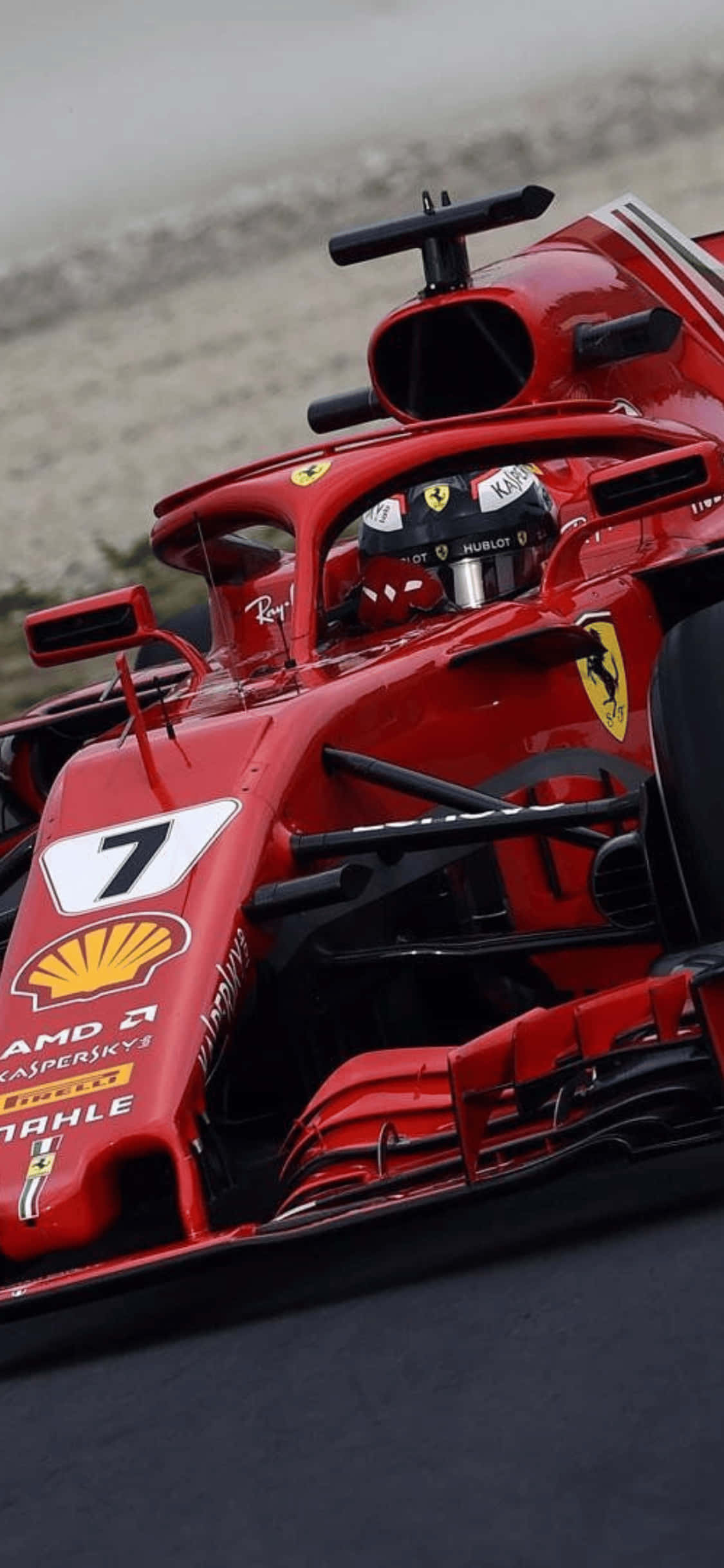 Cască Ferrari iPhone Xs F1 2018 Fundal