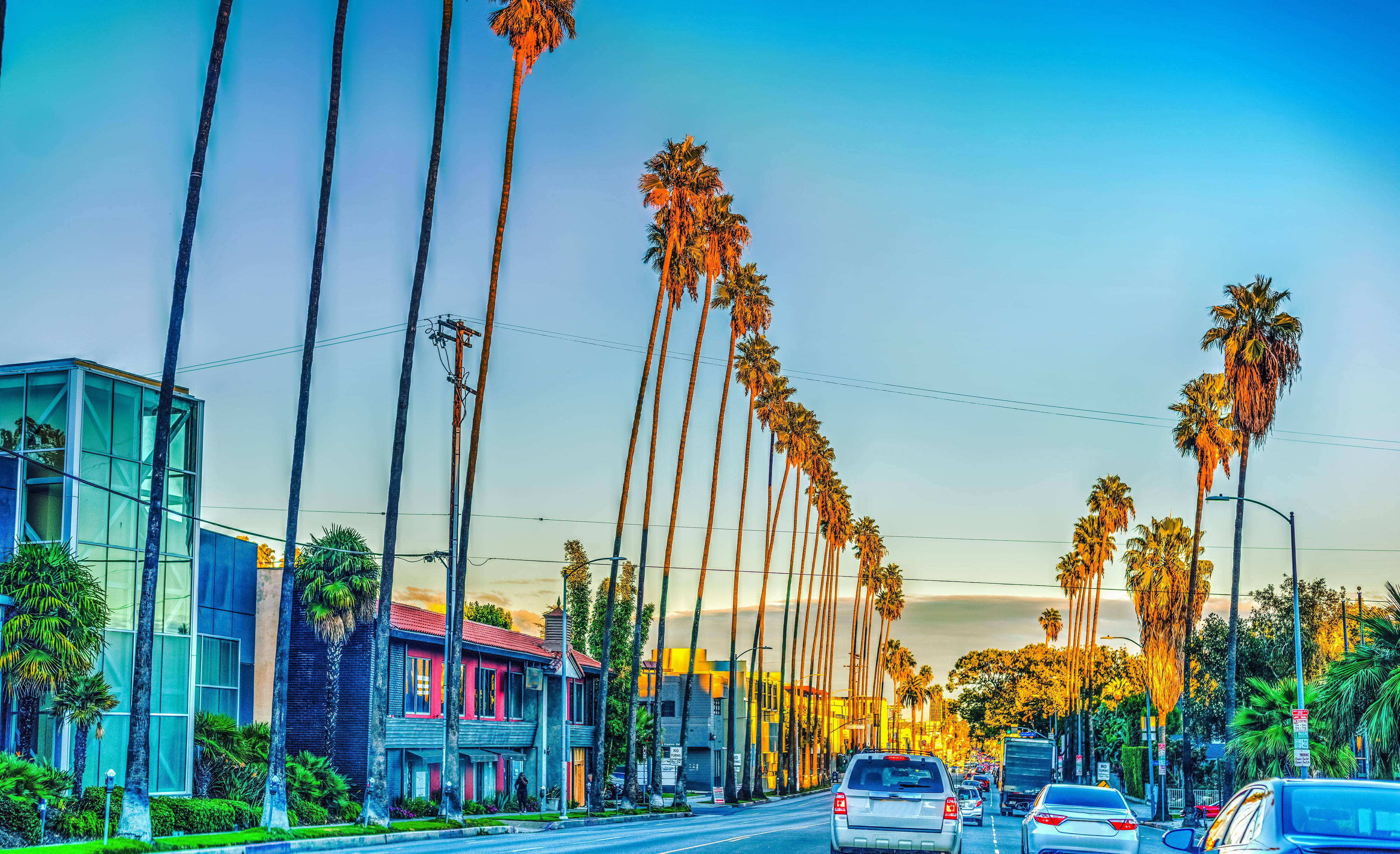Case de pe Sunset Boulevard Fundal