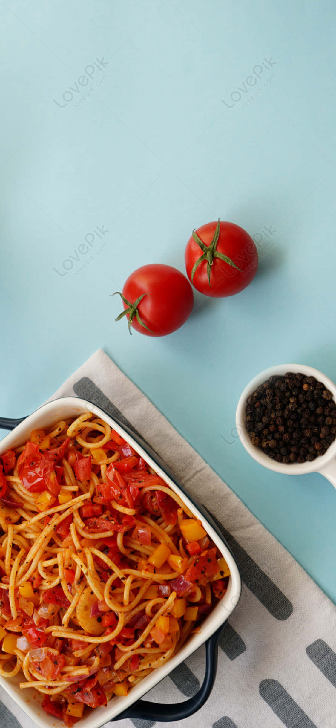 Caserolă de spaghetti – fond de ecran iPhone X cu paste Fundal