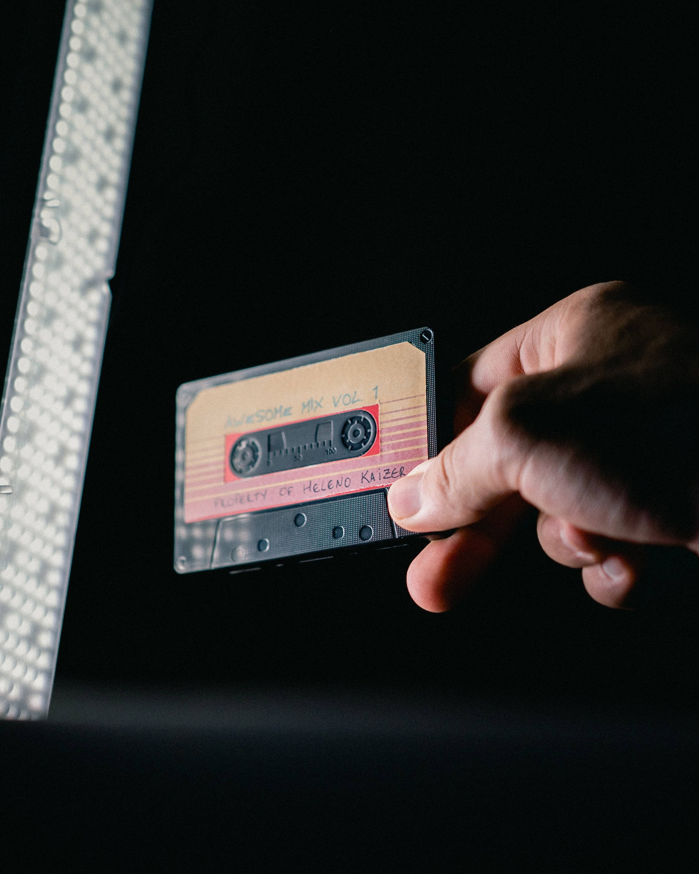 Casetă Audio Neagră Retro Estetic Fundal