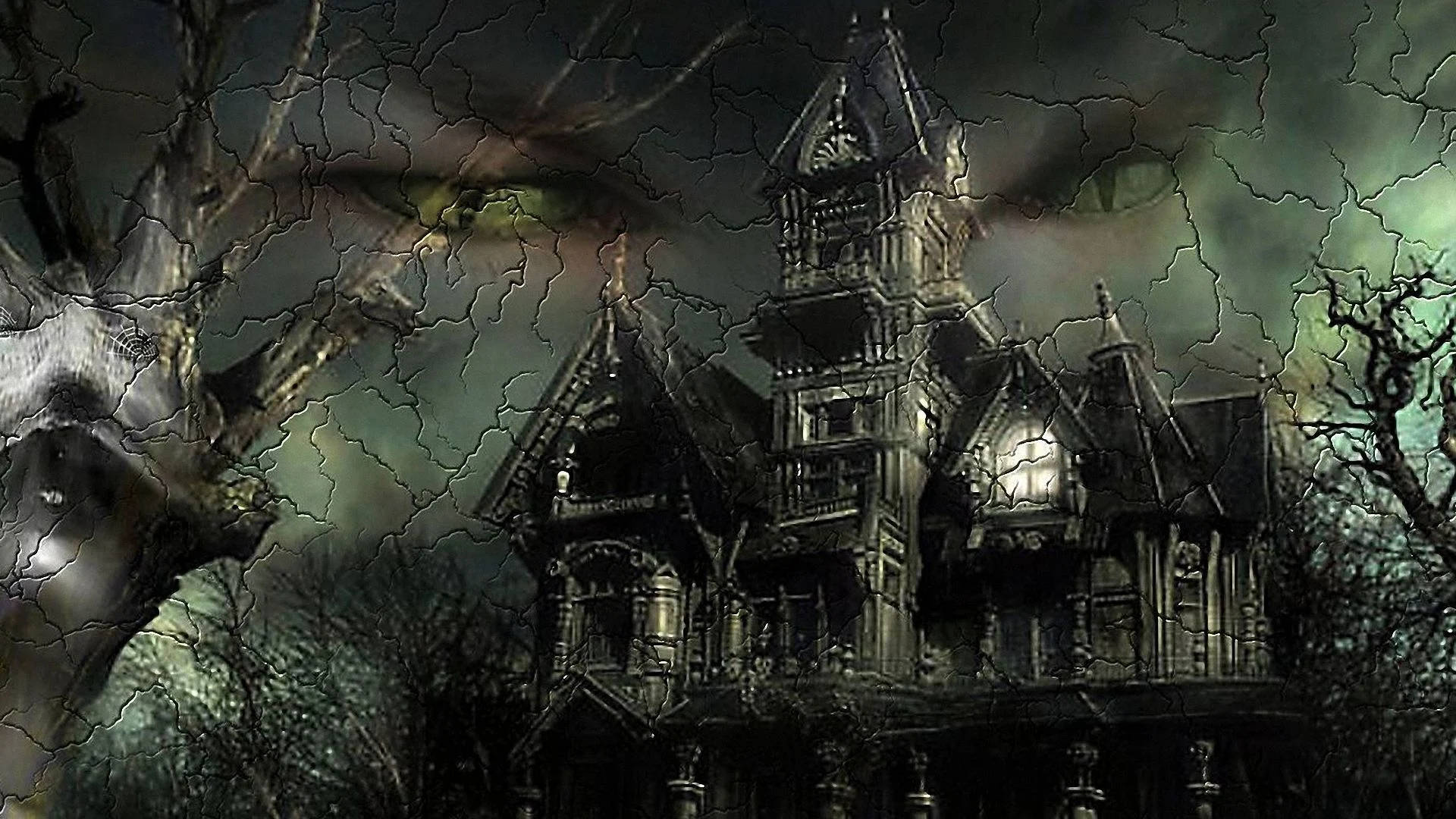 Castel bântuit de Halloween vintage Fundal