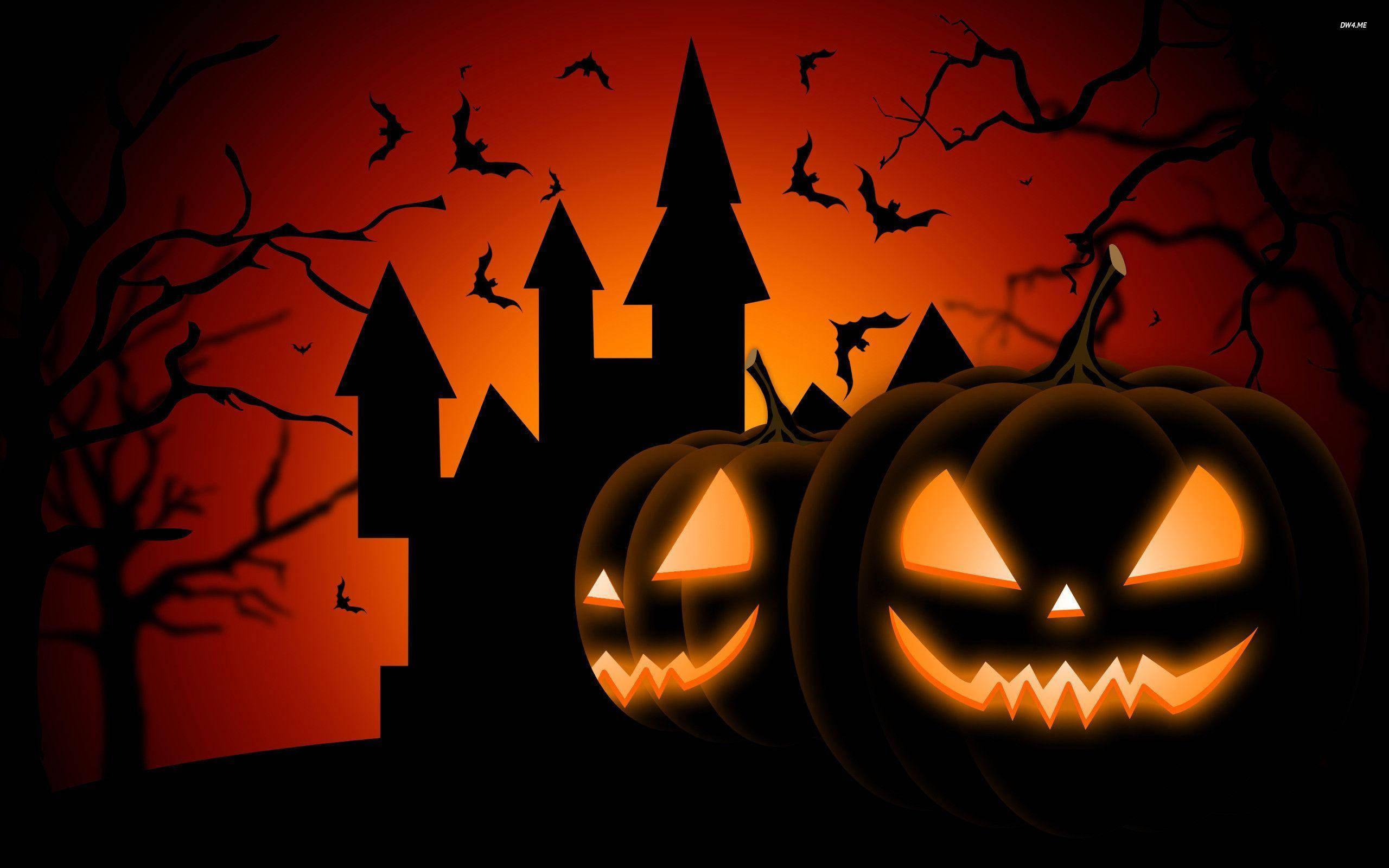 Castel cu Dovleci pentru Trick or Treat Fundal
