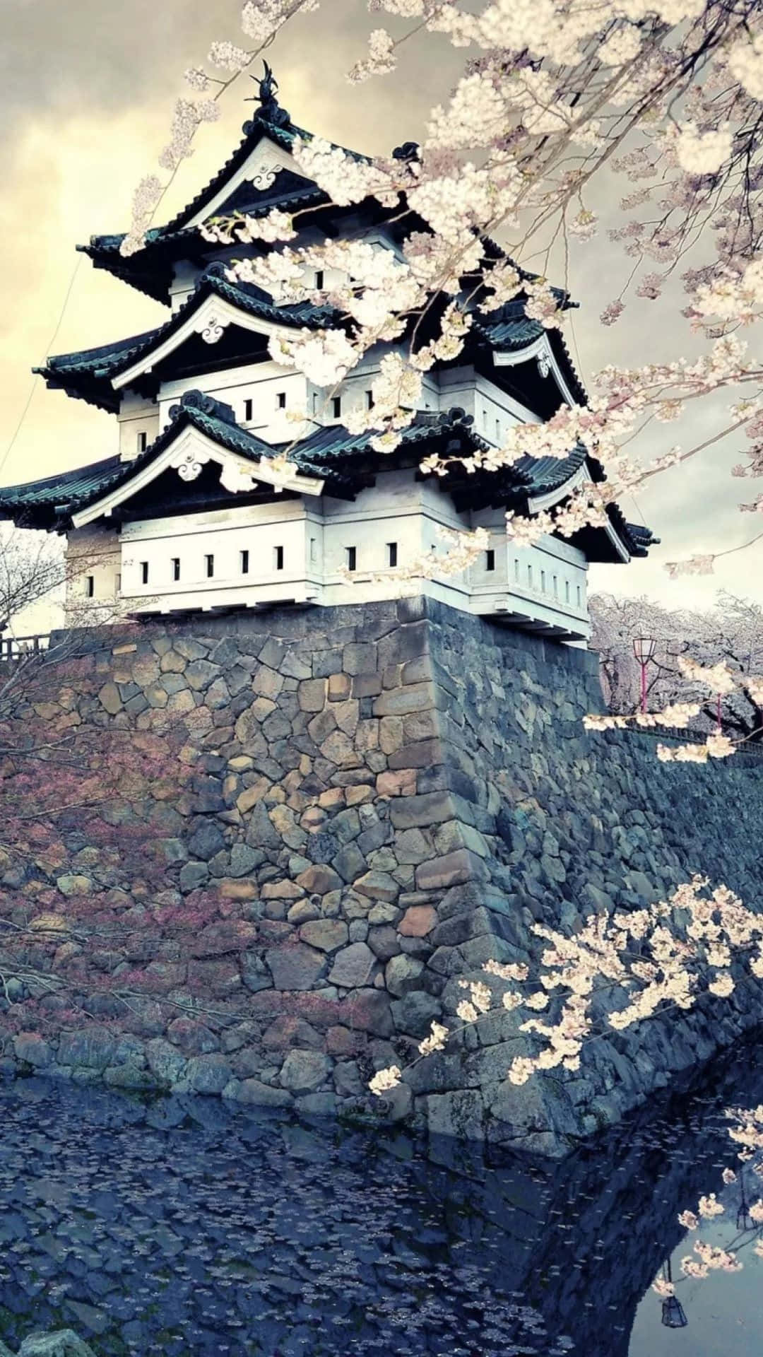 Castelul Hirosaki japonez pentru iPhone Fundal