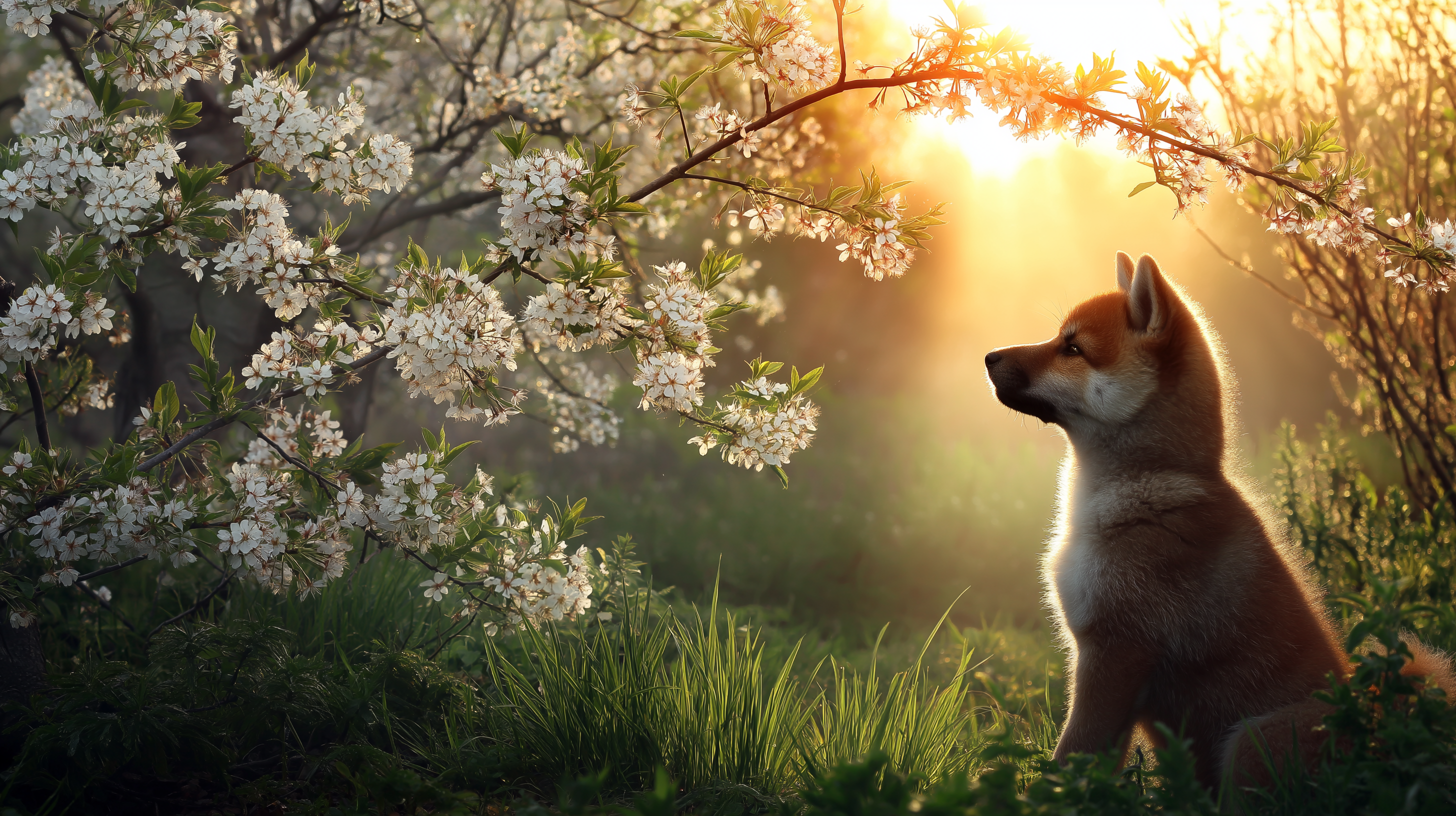 Cățeluș Shiba Inu Adorabil Fundal