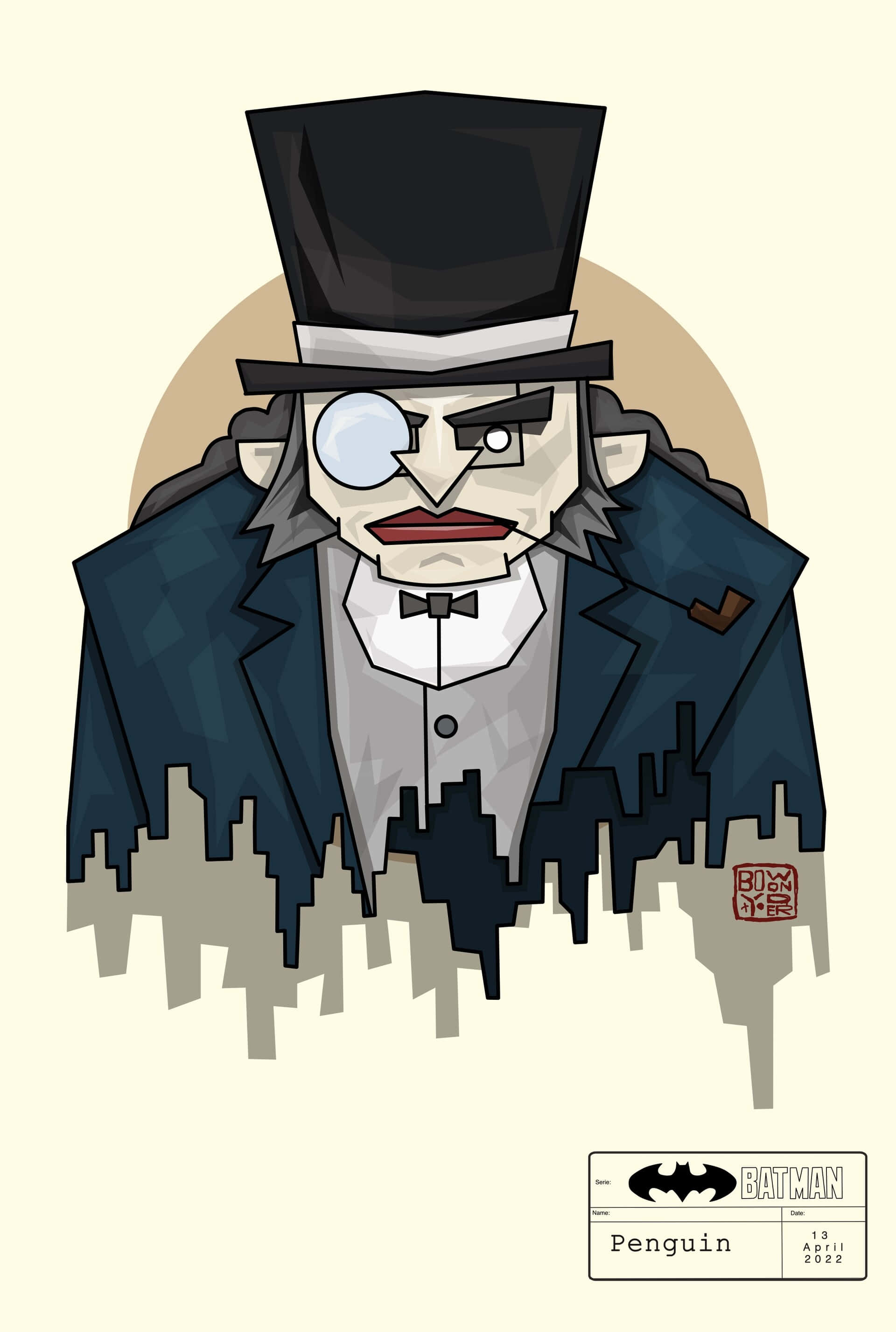 Cavalerul Negru se confruntă cu The Penguin Fundal