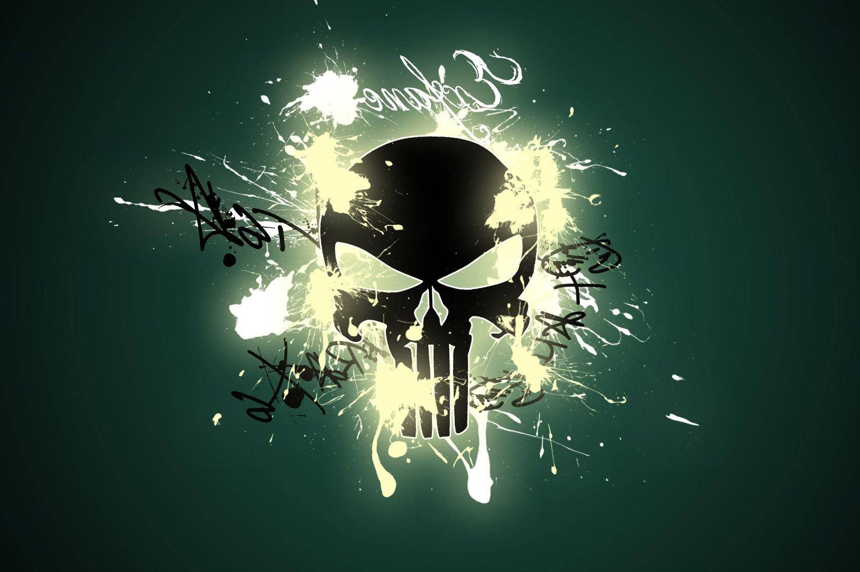 Cel mai cool desktop cu un craniu negru Fundal
