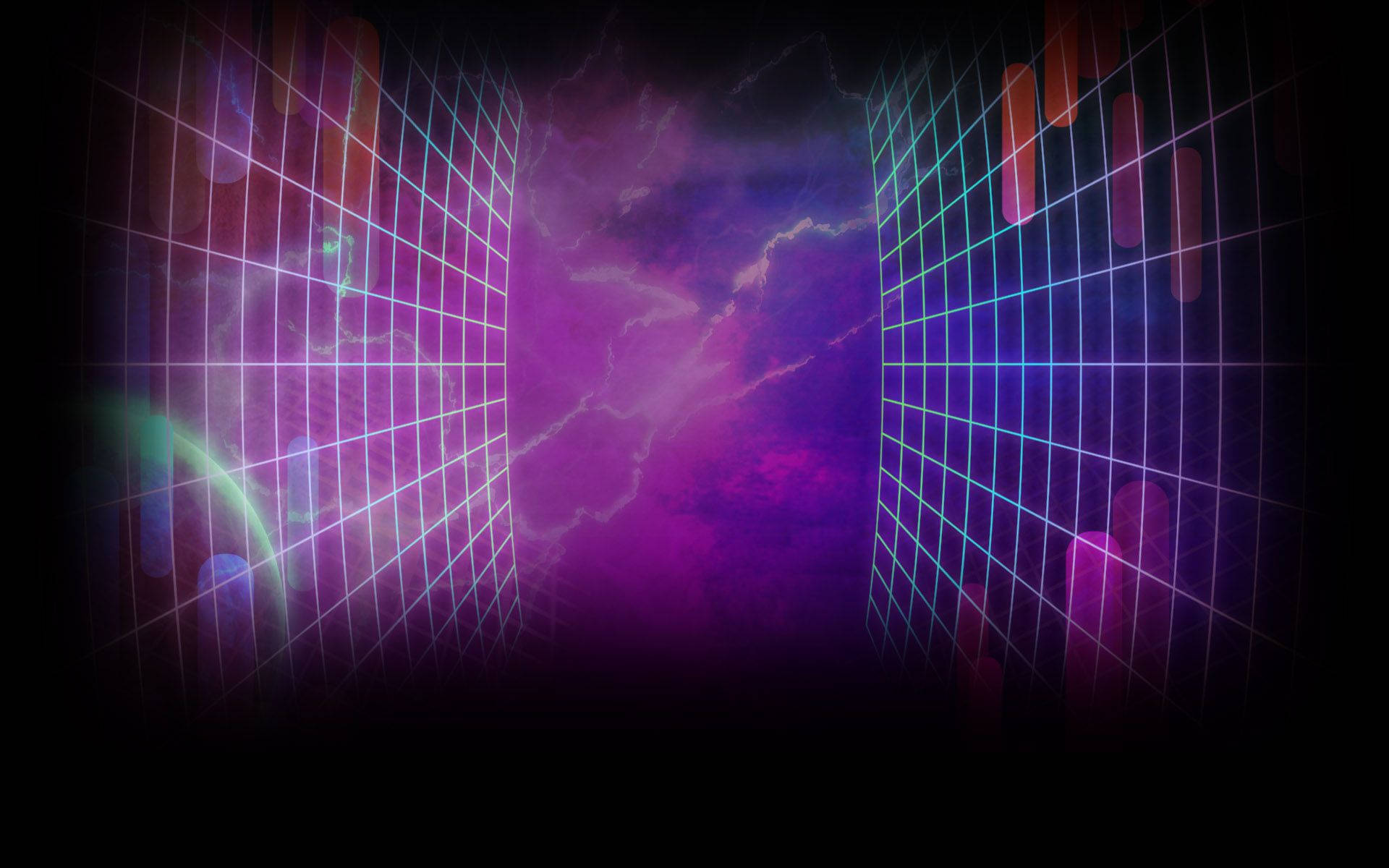 Cer Îndepărtat Estetic Neon Violet Fundal