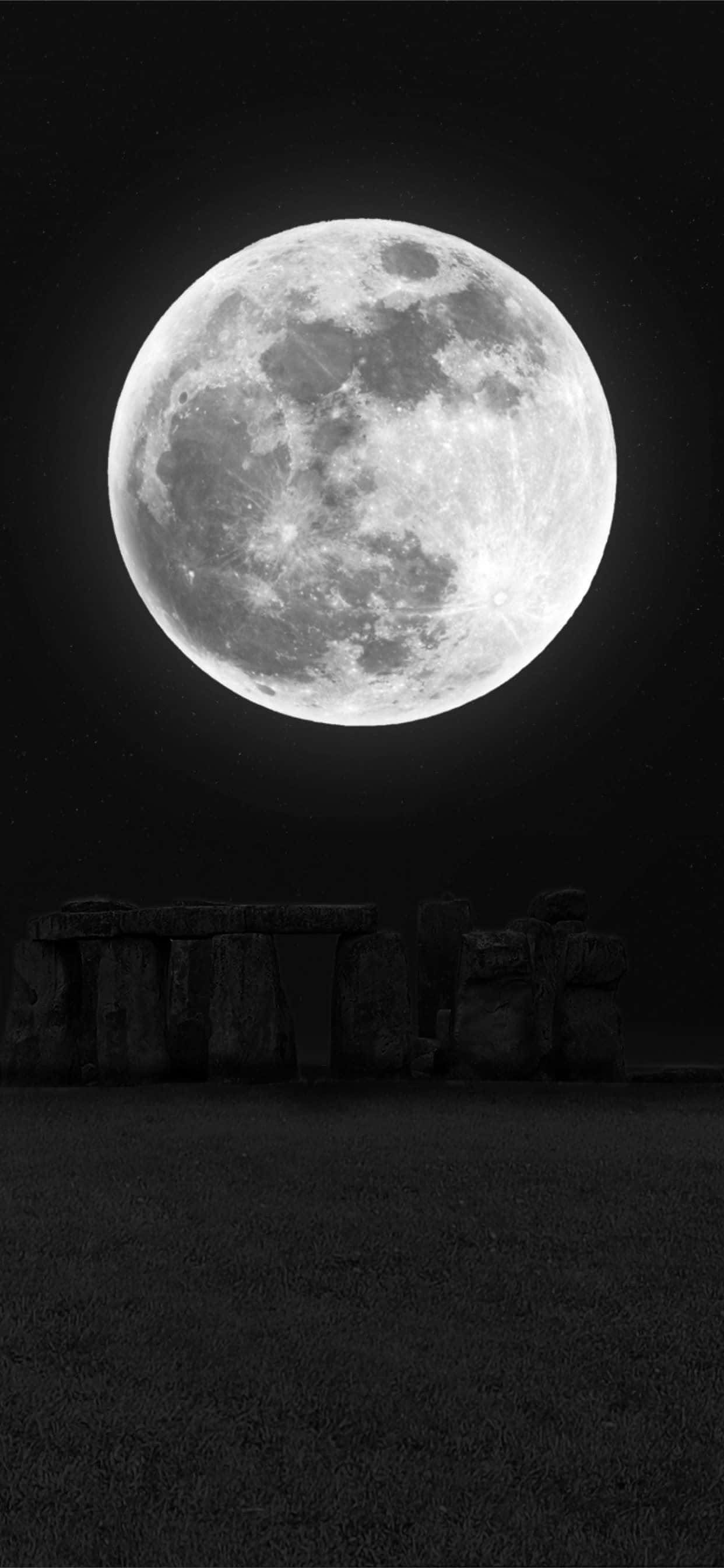 Cer nocturn fascinant - Fundal telefon Lună și Stele Fundal