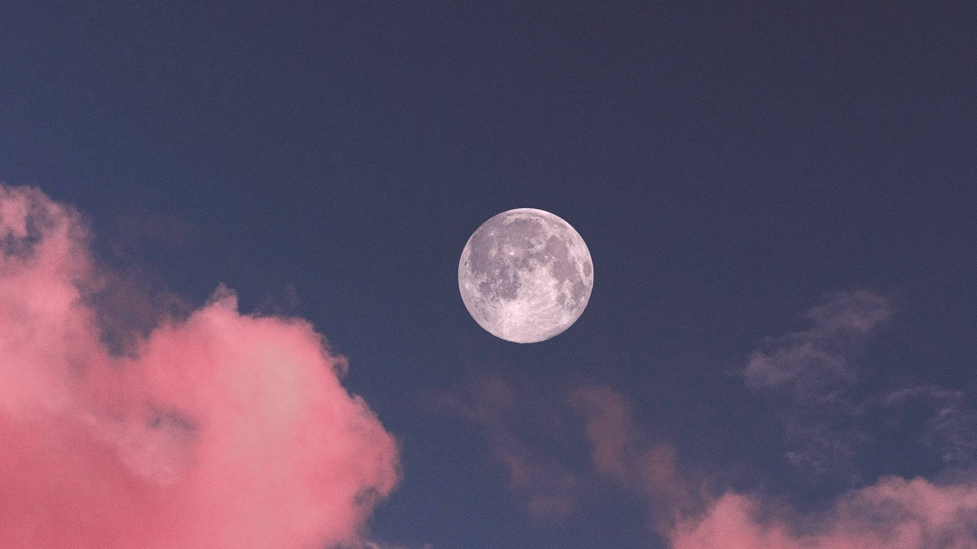 Cer Pastel cu Lună Estetică Fundal