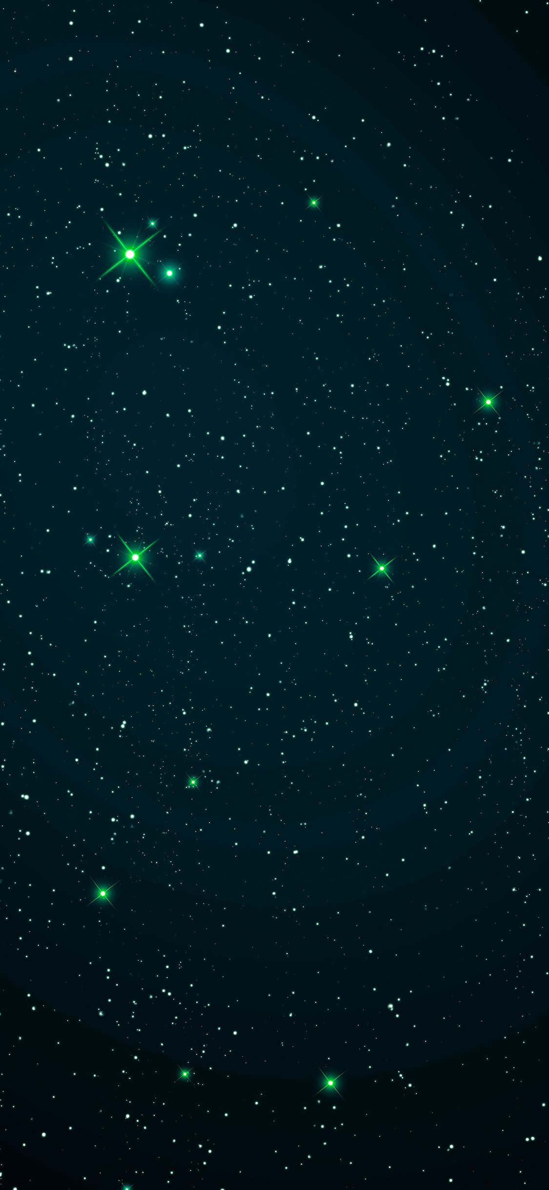 Cer Plin de Stele Verde Închis iPhone Fundal