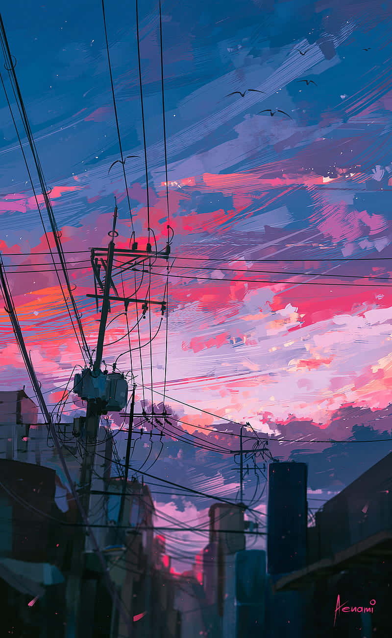 Cer roz anime estetic Tokyo Fundal