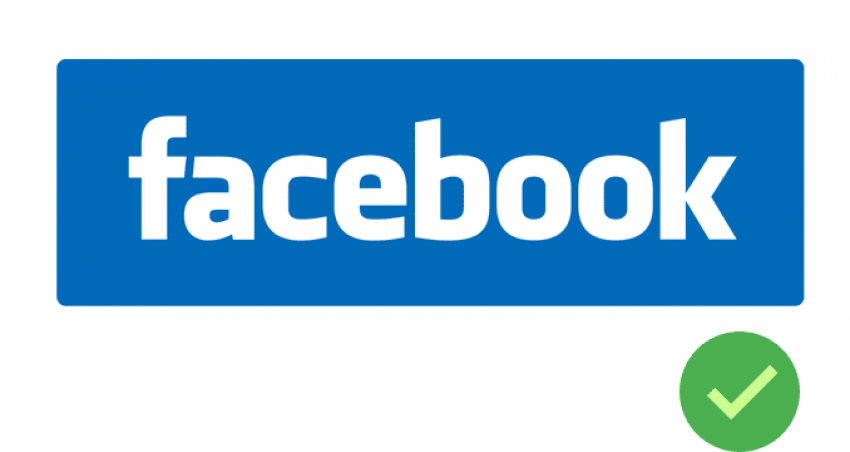 Cerc de verificare cu sigla Facebook Fundal
