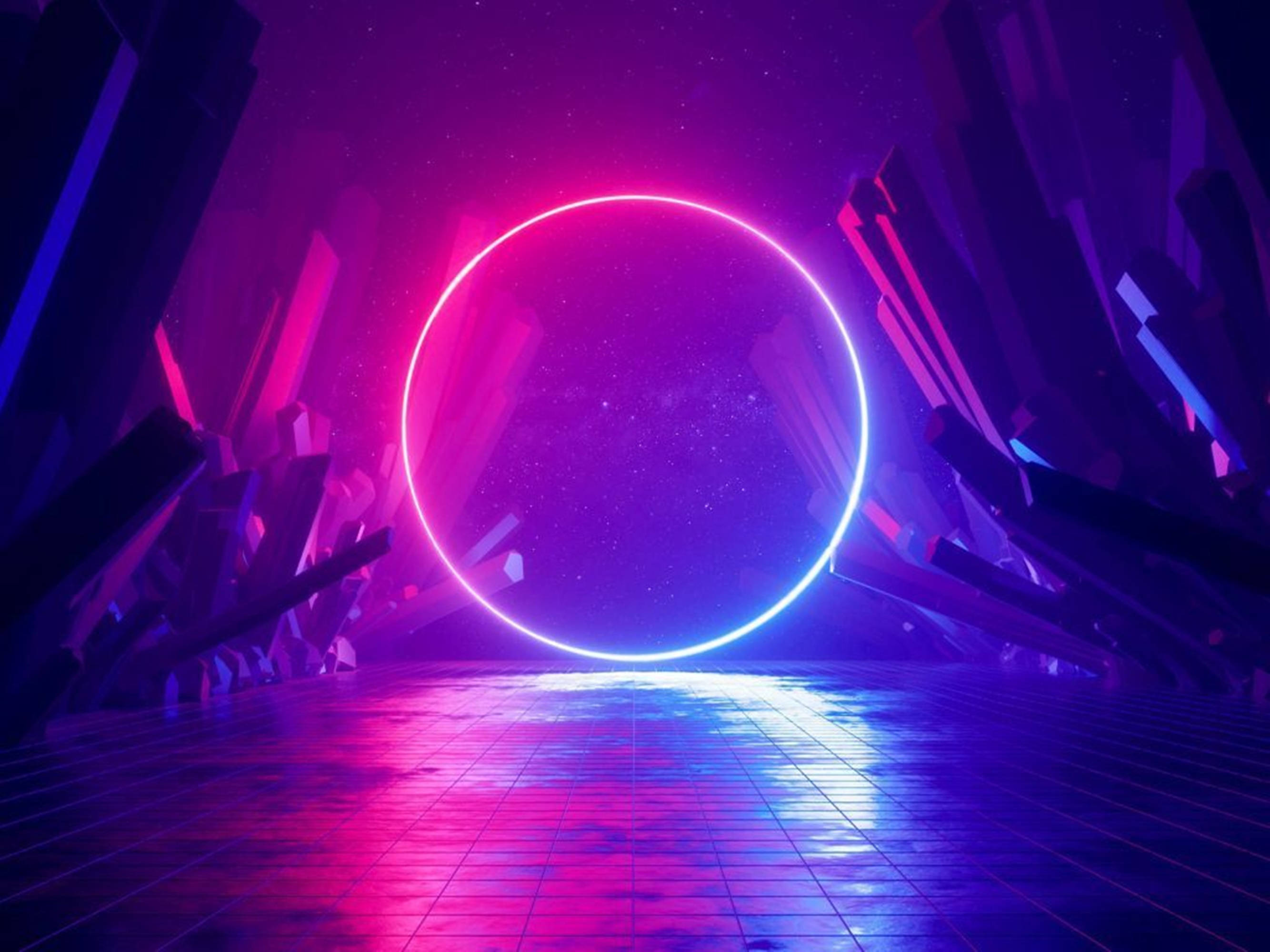 Cerc Neon mov 4K Fundal