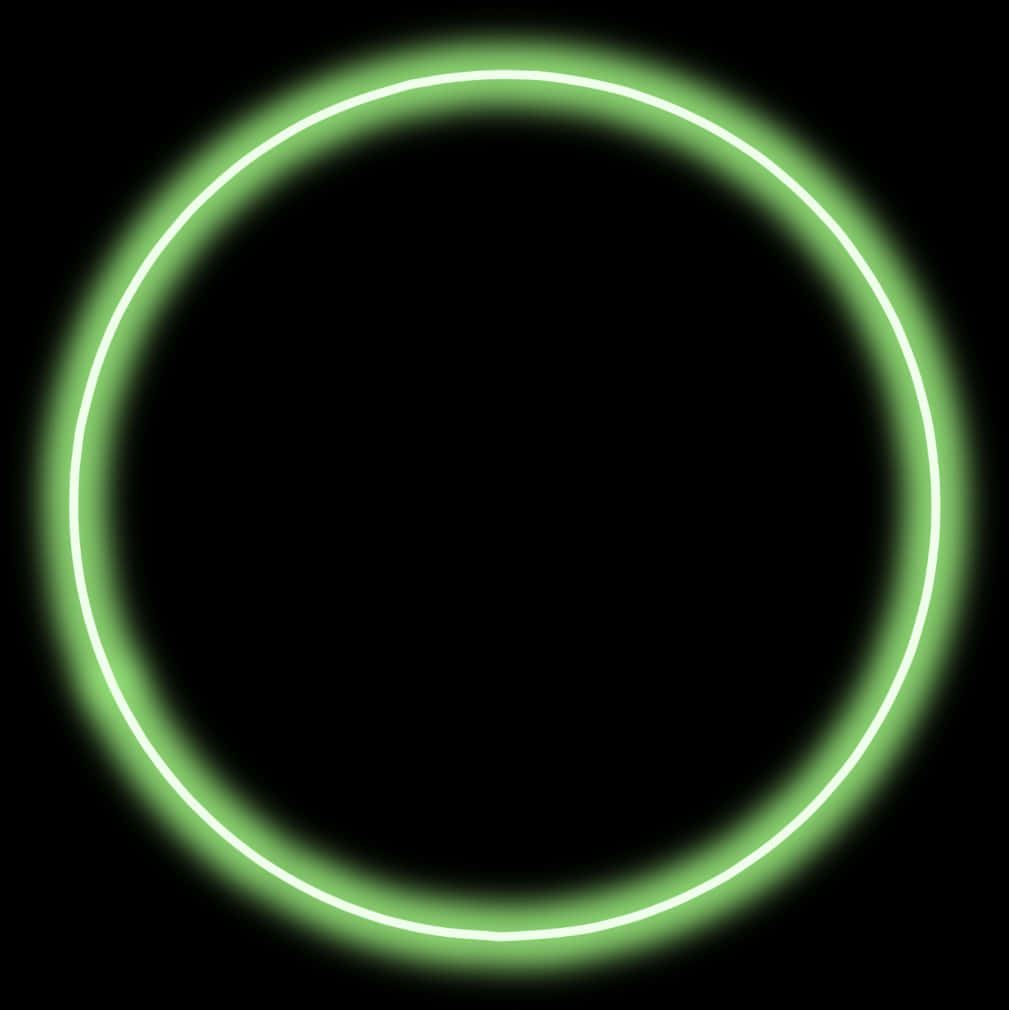 Cerc verde neon pe fundal negru Fundal