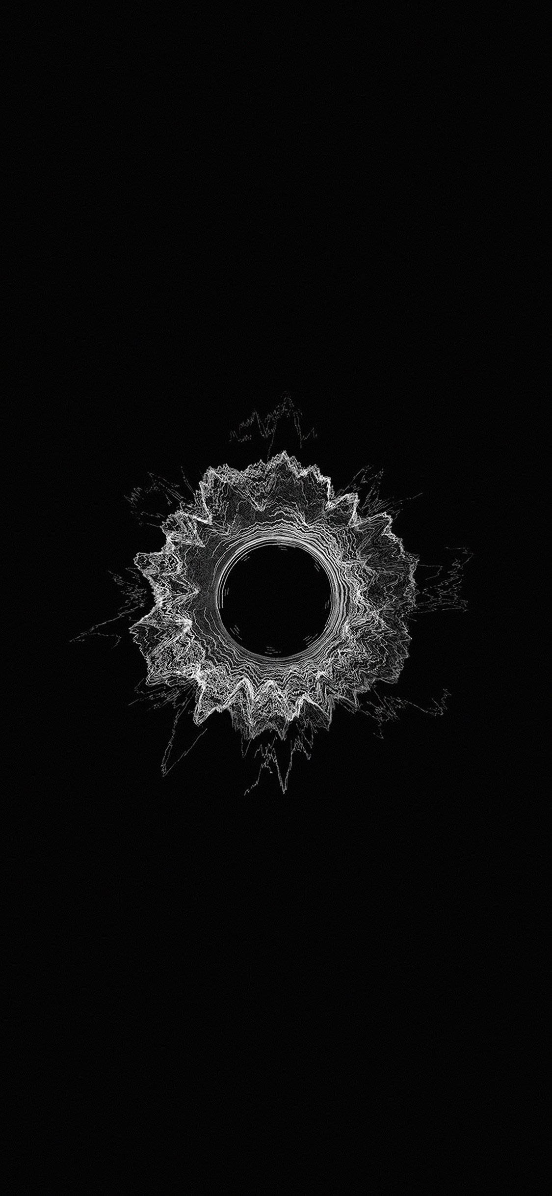 Cercul Unde Sonore Minimal Întunecat iPhone Fundal