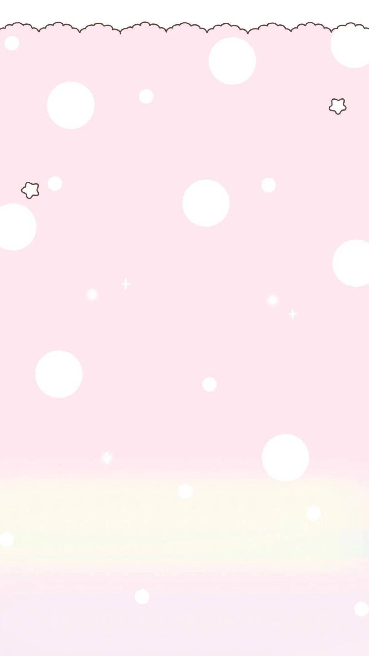Cercuri albe pe fundal roz kawaii Fundal