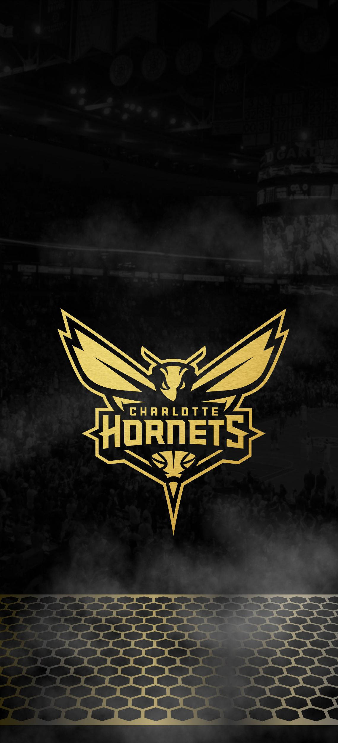Charlotte Hornets în Negru Fundal