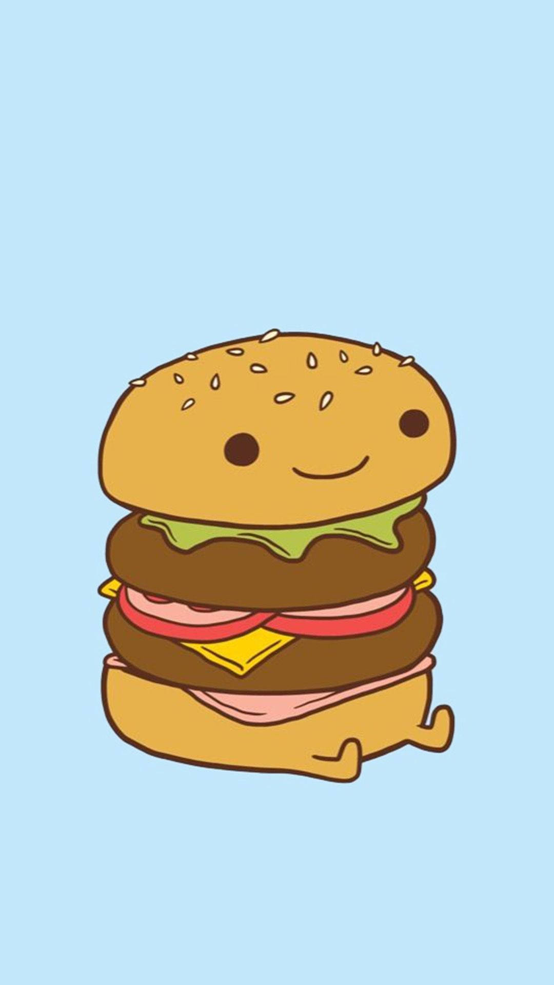 Cheeseburger Kawaii Fundal