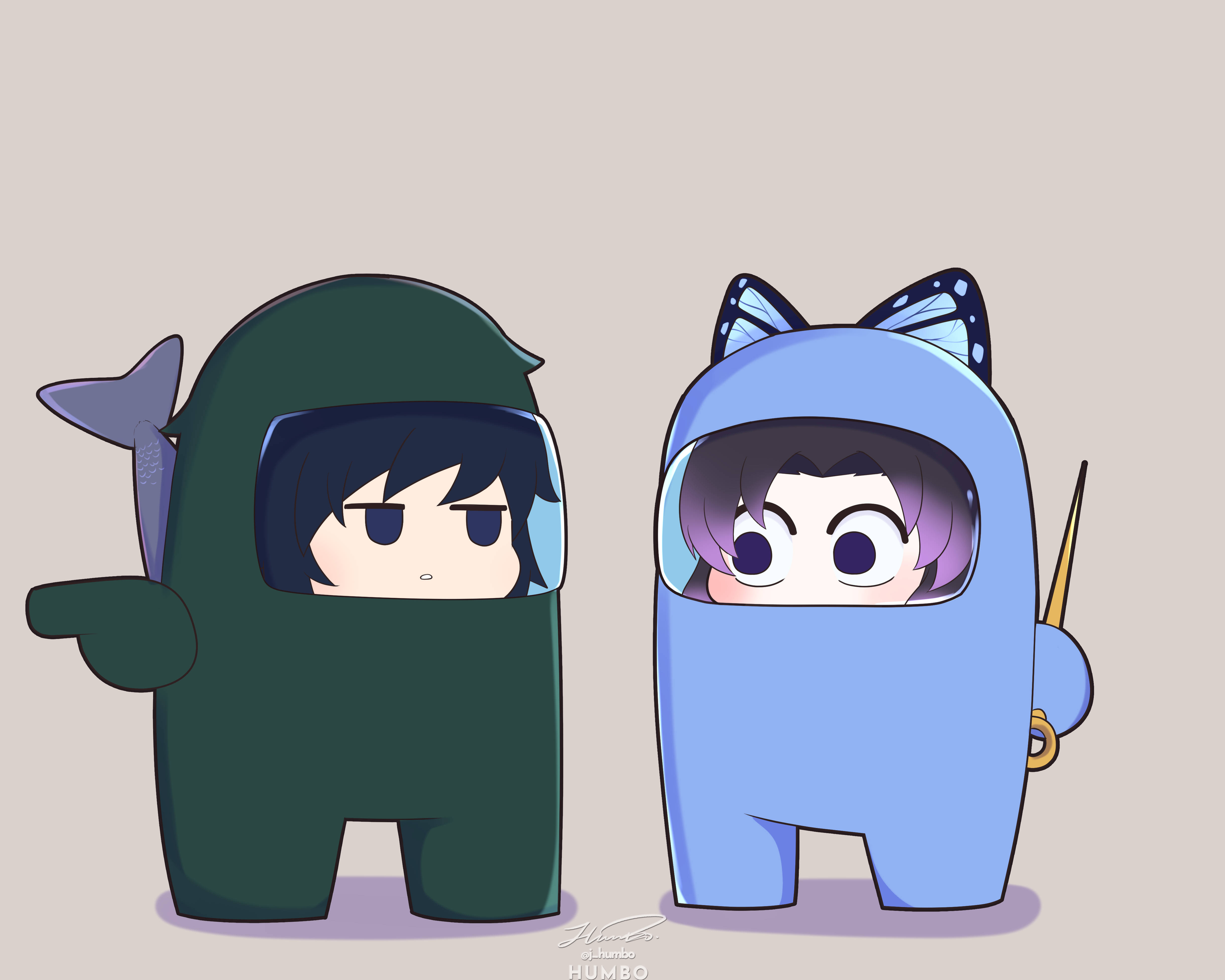 Chibi Cool Demon Slayer Fundal