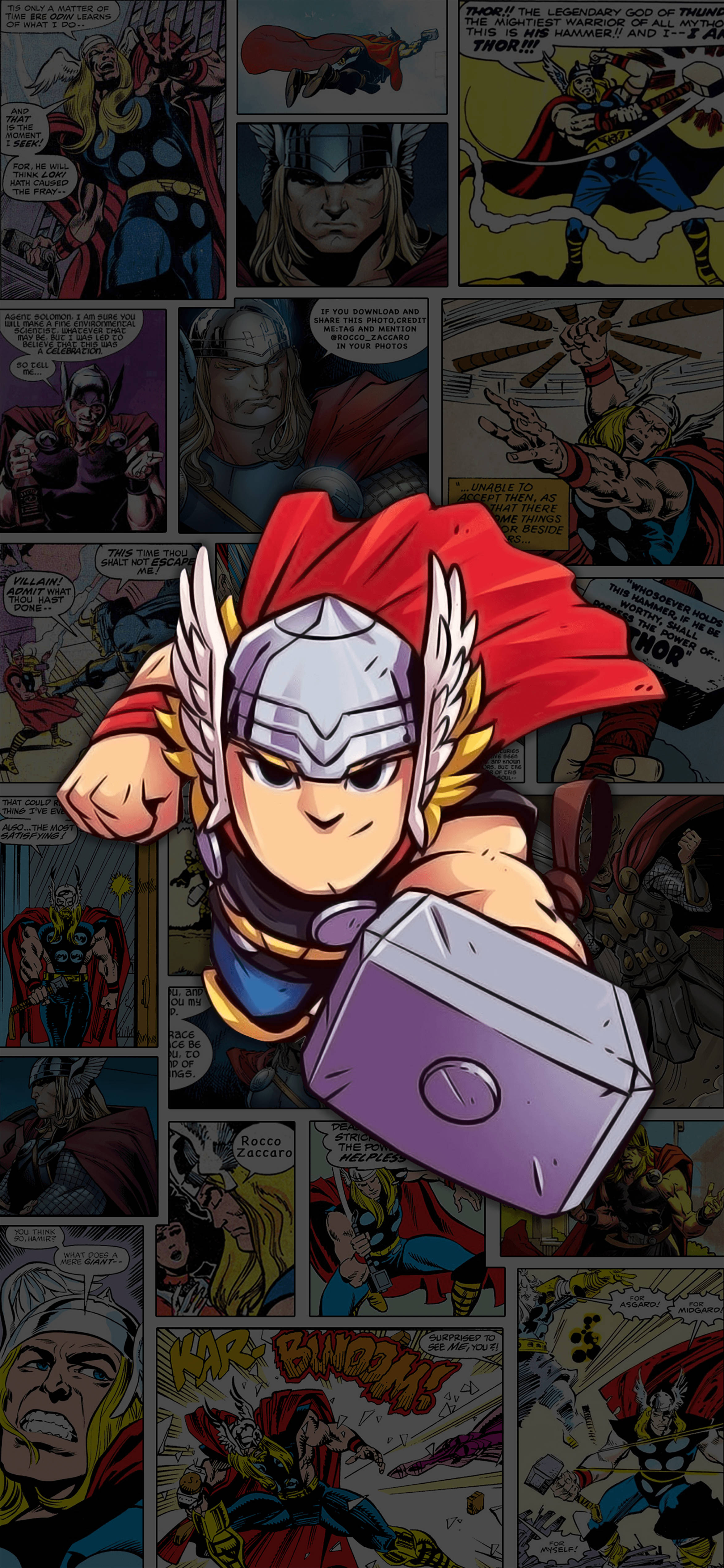 Chibi Thor Benzi Desenate Fundal