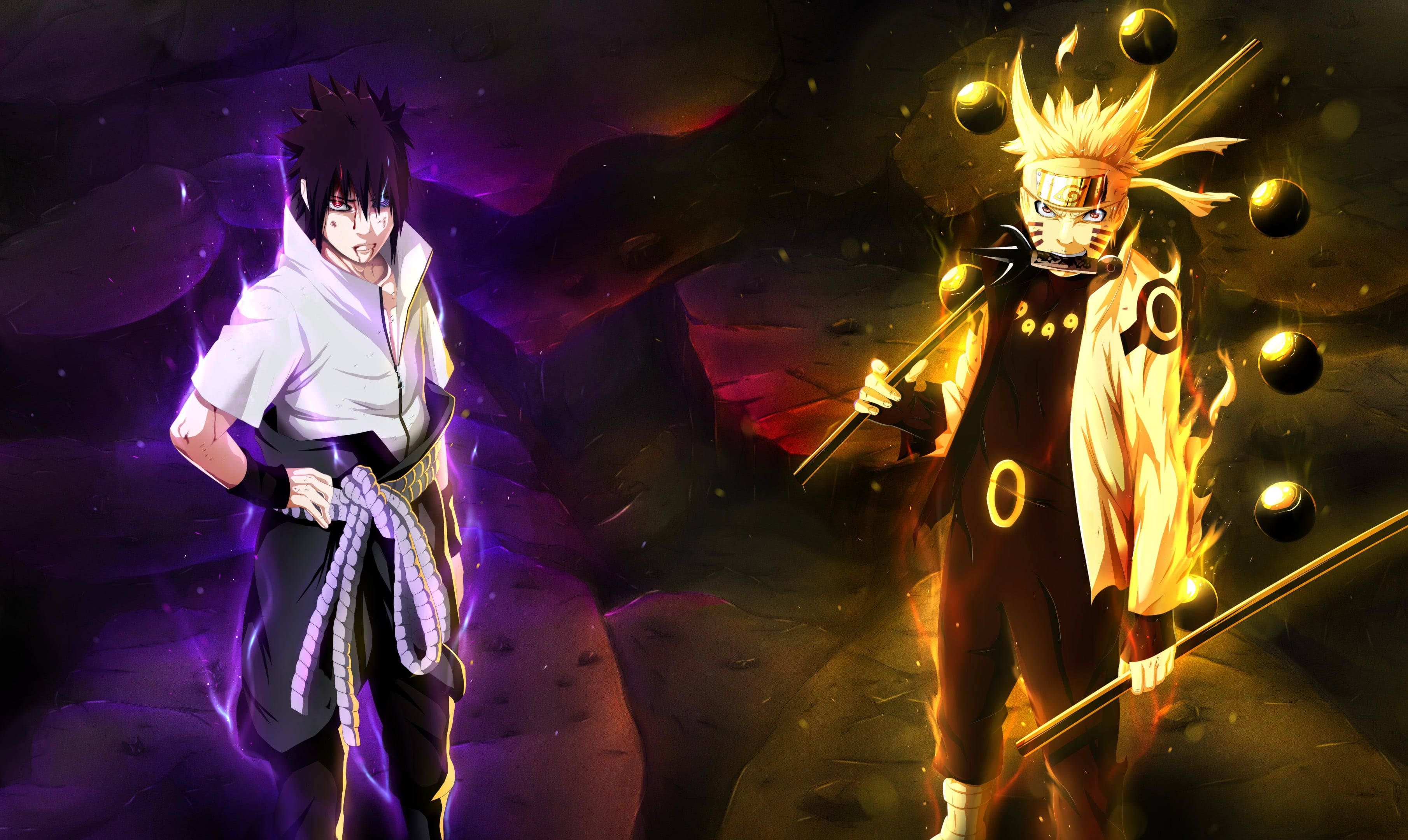 Chidori Coolest Naruto și Sasuke Aura Fundal