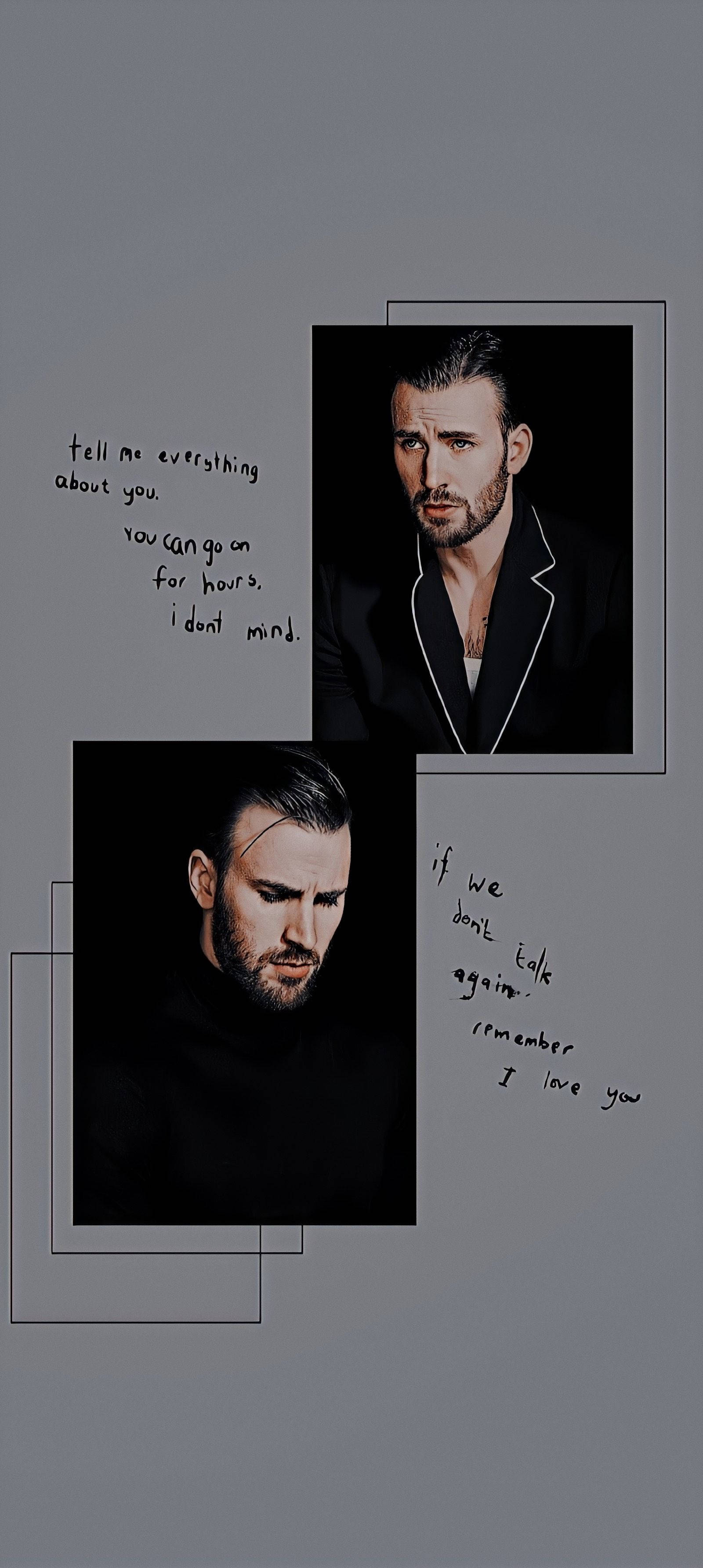 Chris Evans Minimalist Negru Fundal