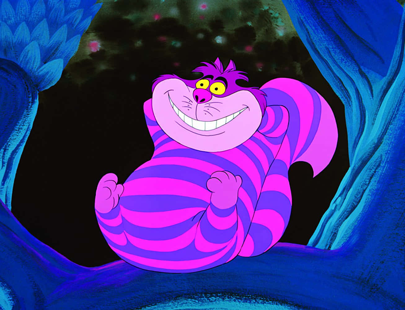 Cine este pregătit pentru o aventură cu Pisica Cheshire din Alice în Țara Minunilor? Fundal