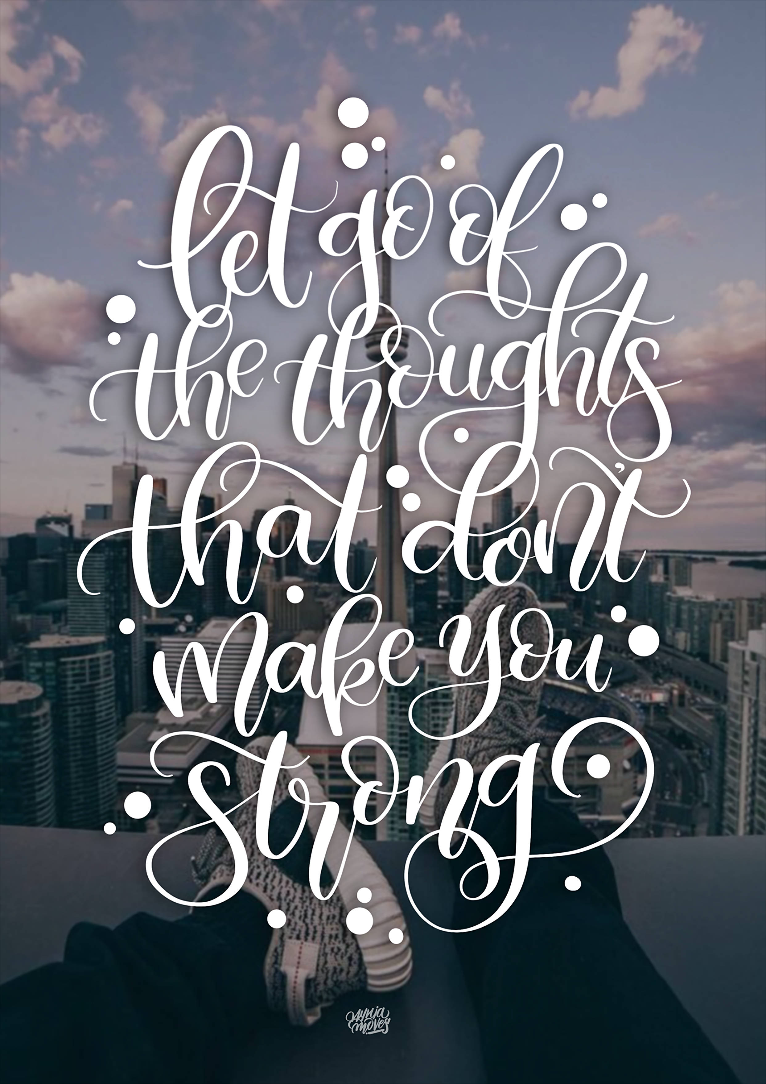 Citat Motivațional Despre A Da Drumul – Lettering Fundal