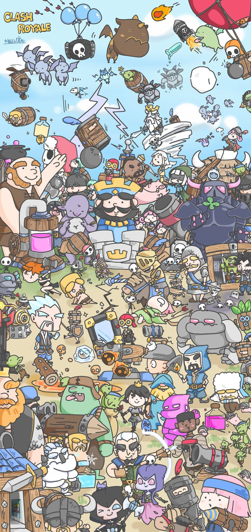 Clash Royale Doodle Desen Anim Fundal