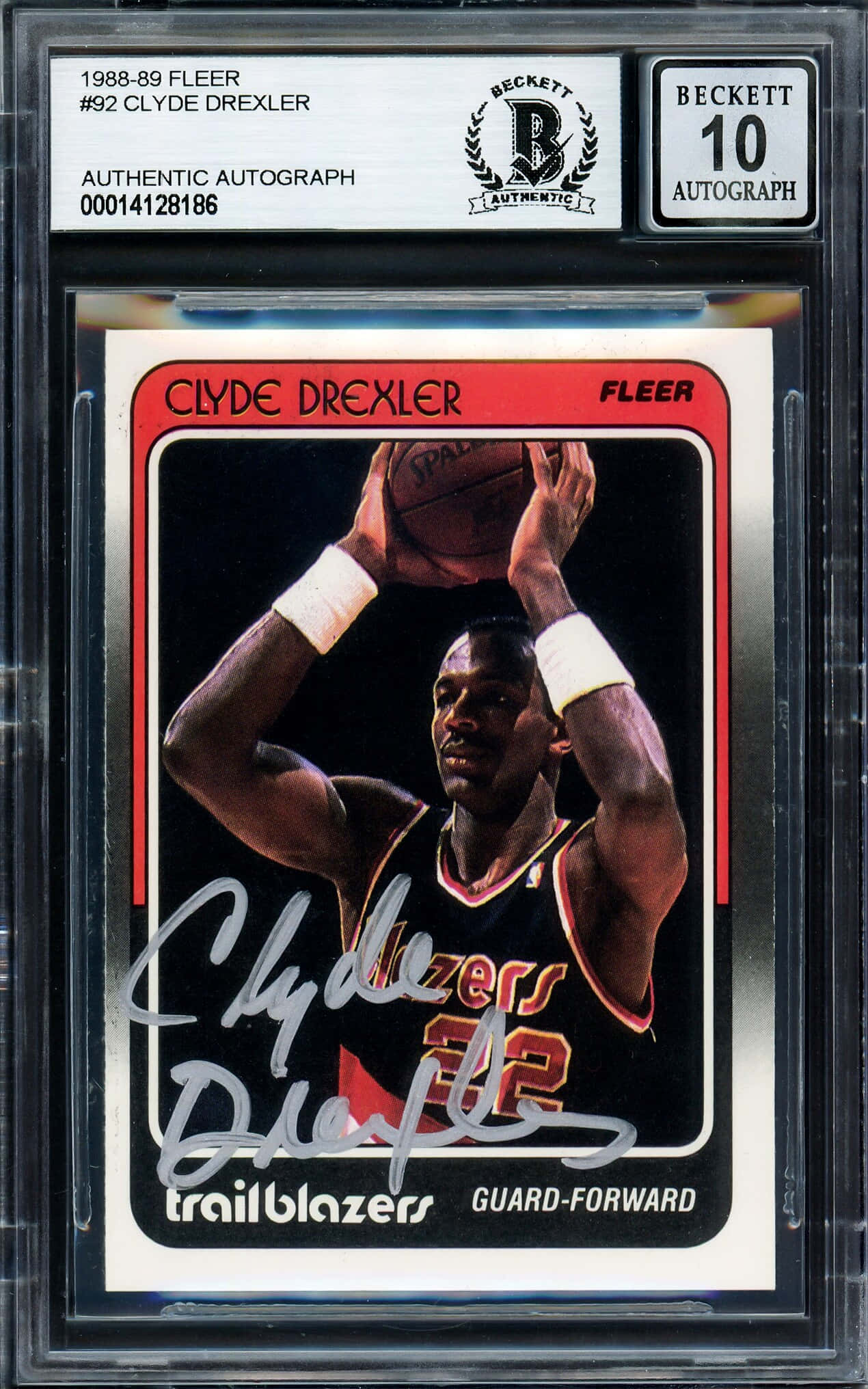 Clyde Drexler – Carton de colecție autografat NBA Fundal