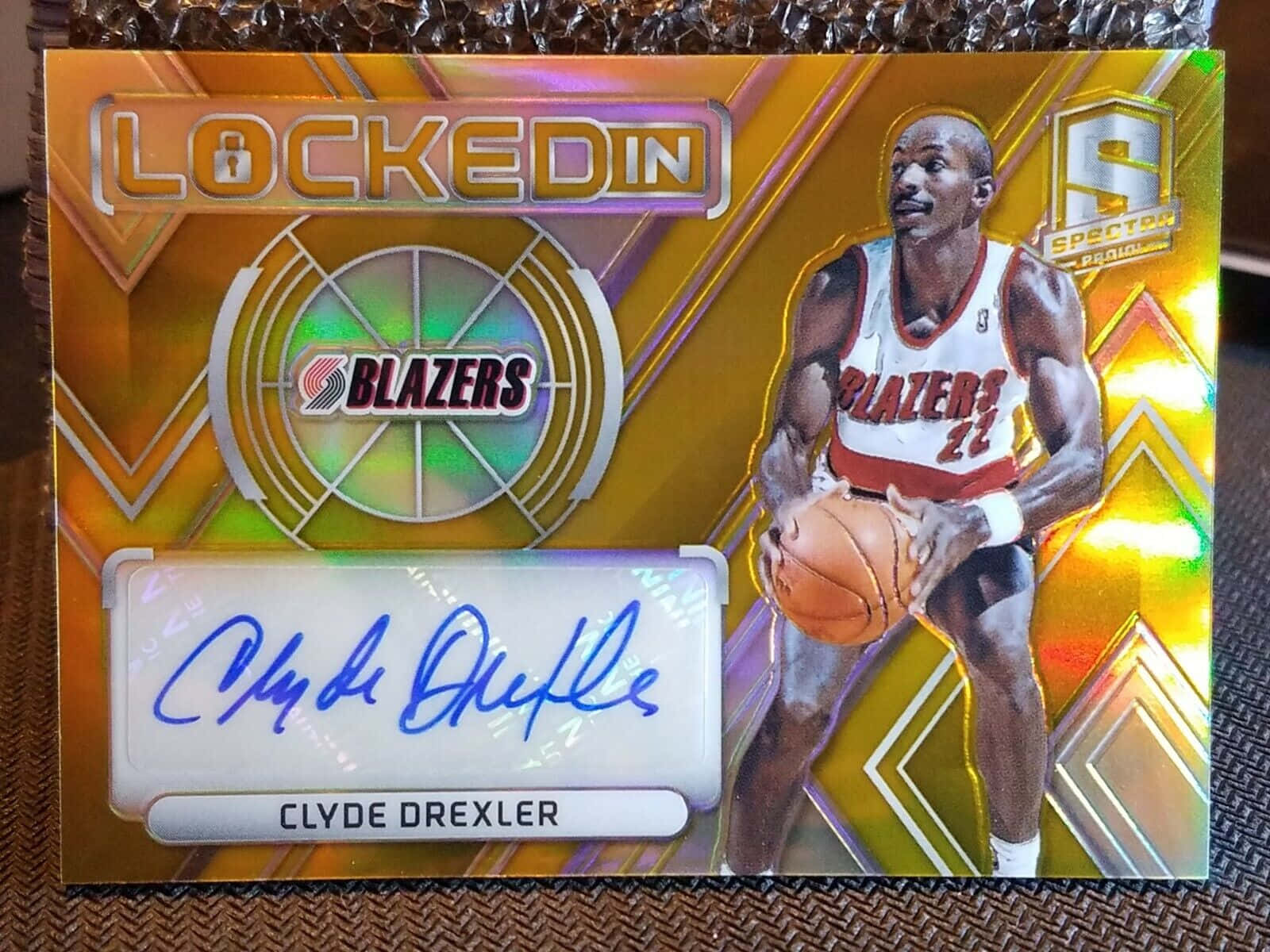 Clyde Drexler – Cartuș Foto Autografat al Jucătorului NBA Fundal
