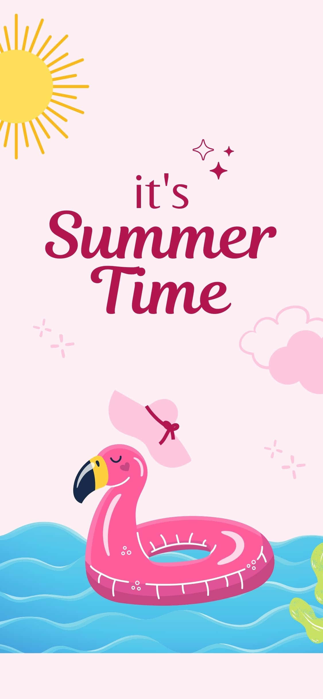 Colac de Salvare Flamingo – Fundal de Vară iPhone X Fundal