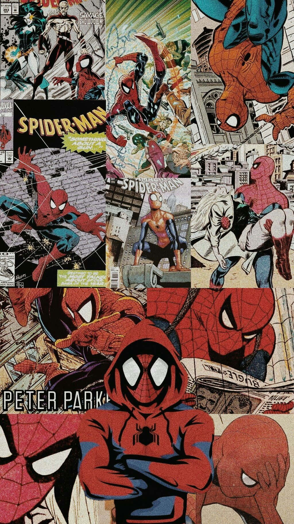 colaj benzi desenate Spider-Man Fundal