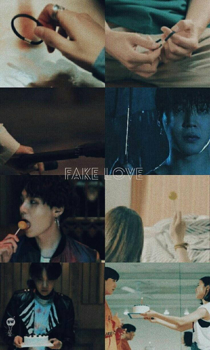 Colaj BTS Fake Love Fundal