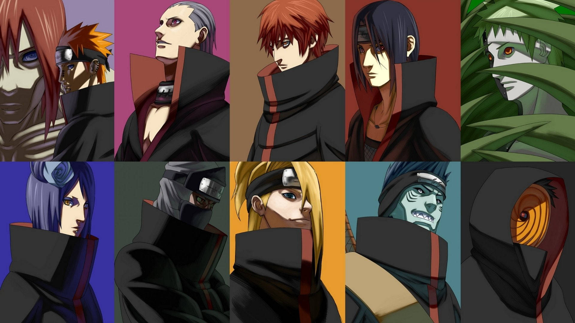 Colaj cu Membrii Akatsuki PC Fundal