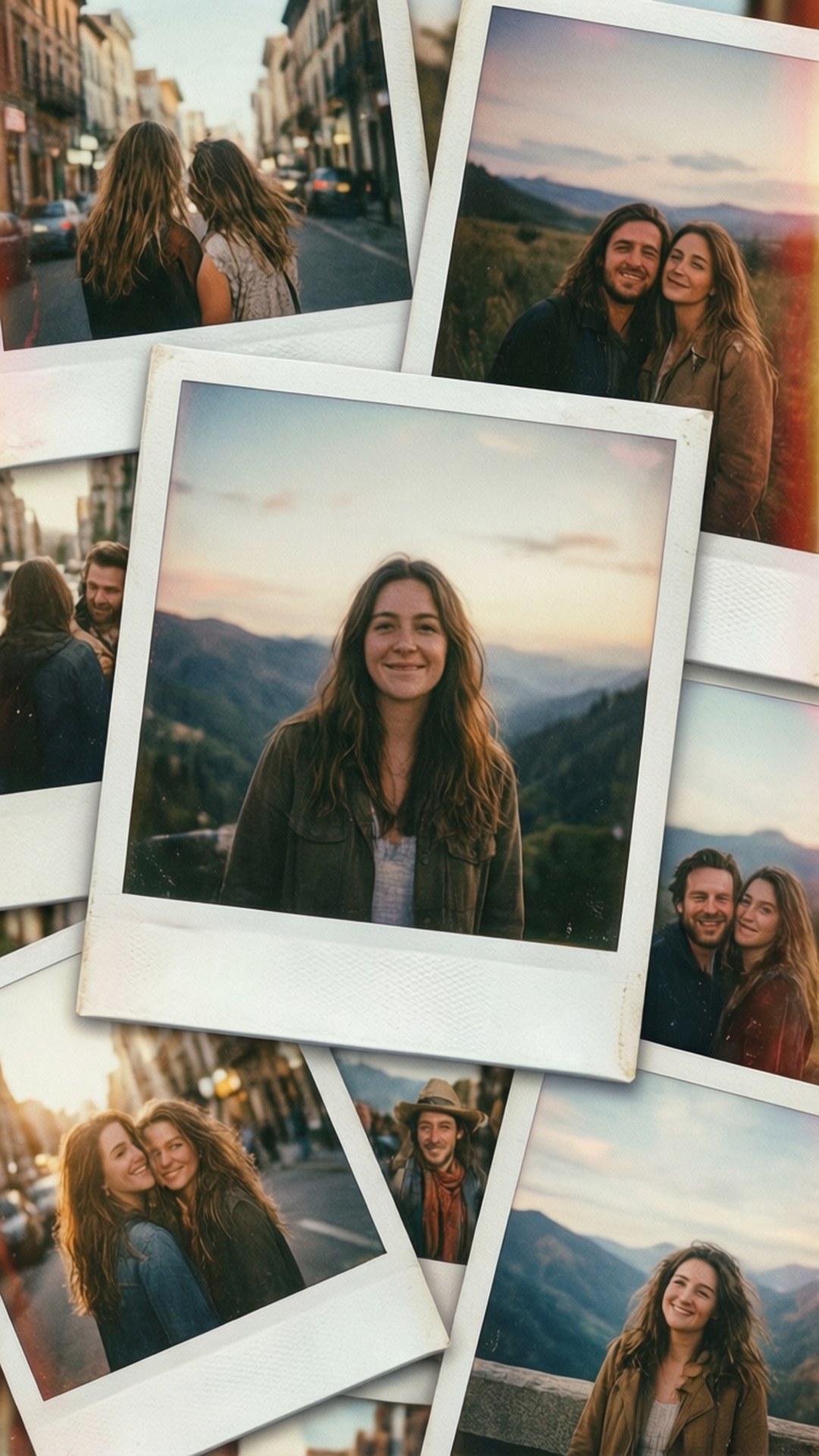 Colaj de călătorie Polaroid Fundal