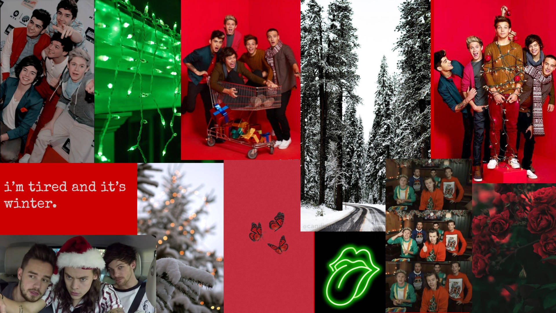 Colaj de Crăciun One Direction Fundal