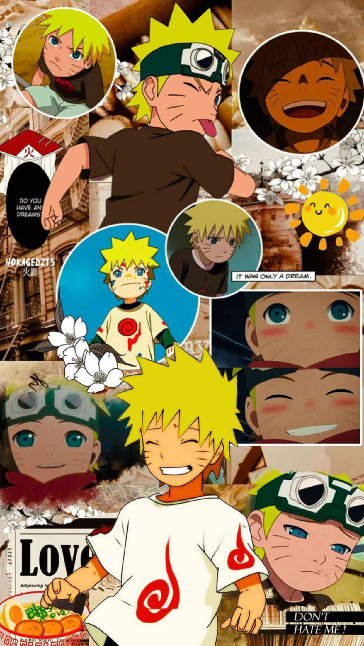 Colaj drăguț cu Naruto Fundal
