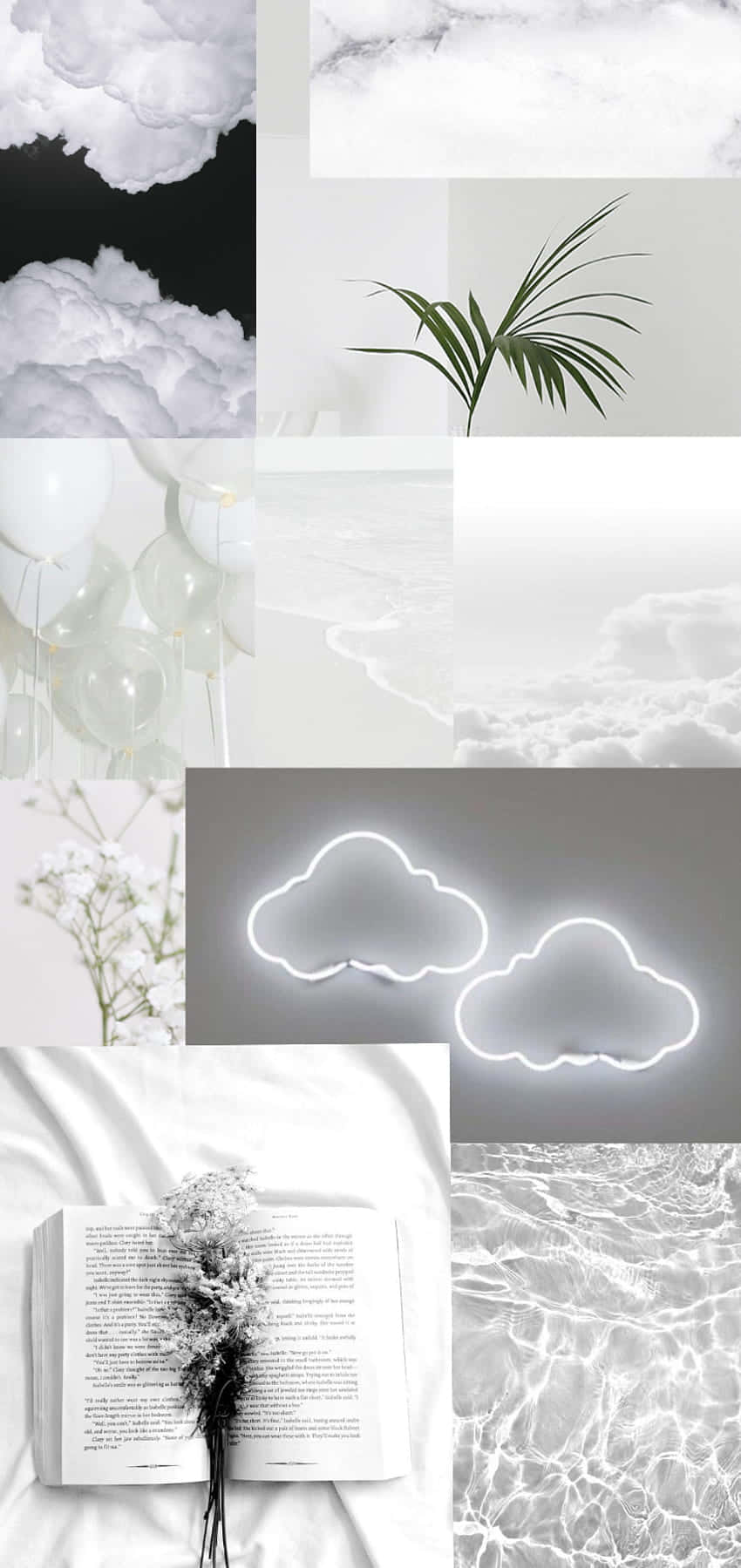 Colaj estetic alb moale pentru telefon Fundal