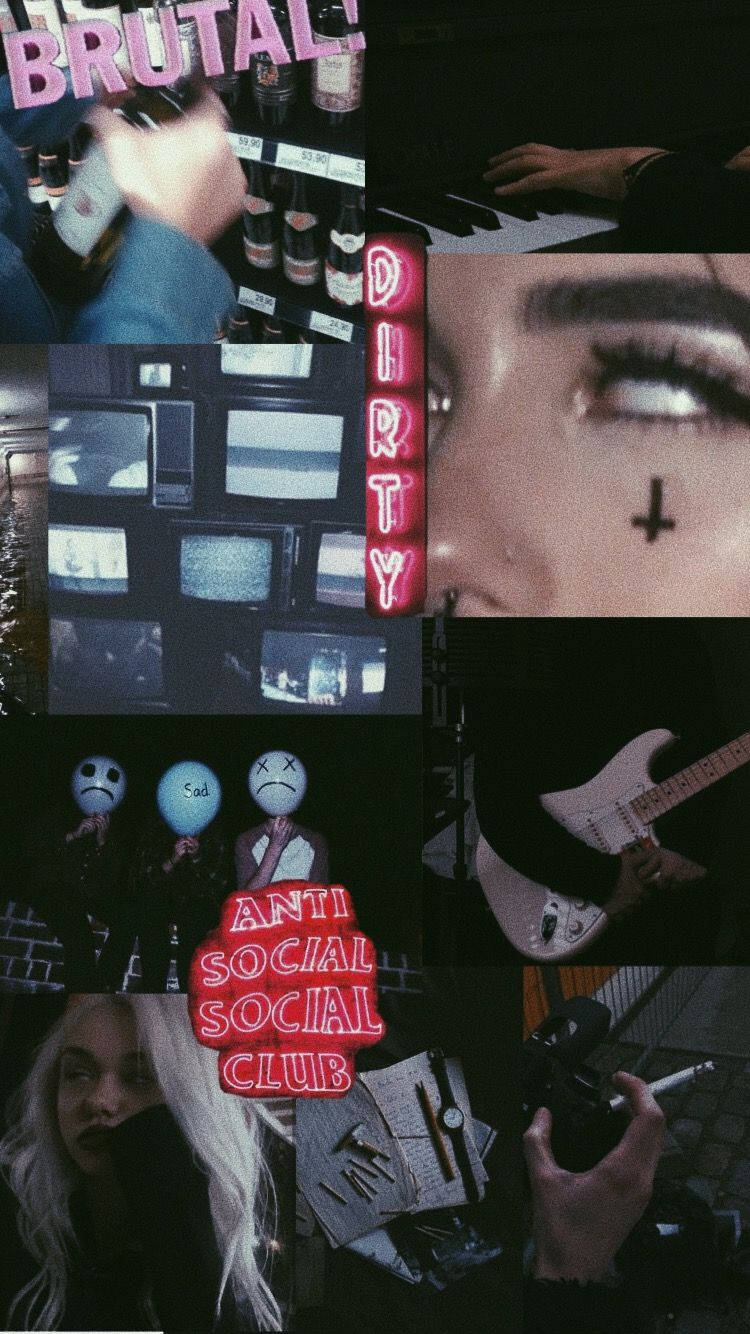 Colaj Estetic E-Girl Grunge Fundal