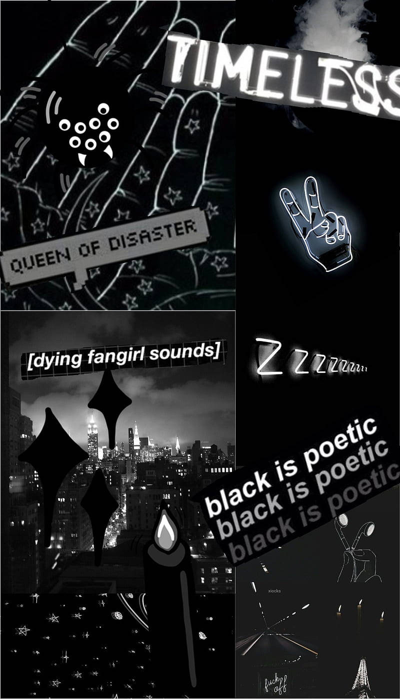 Colaj Estetic Emo în Negru Fundal