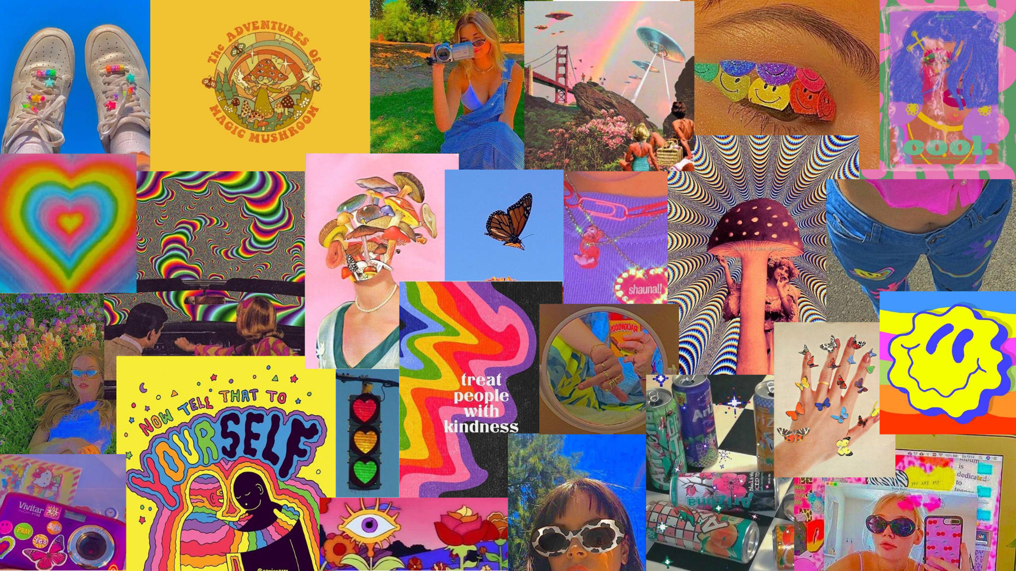 Colaj estetic indie stilat Fundal