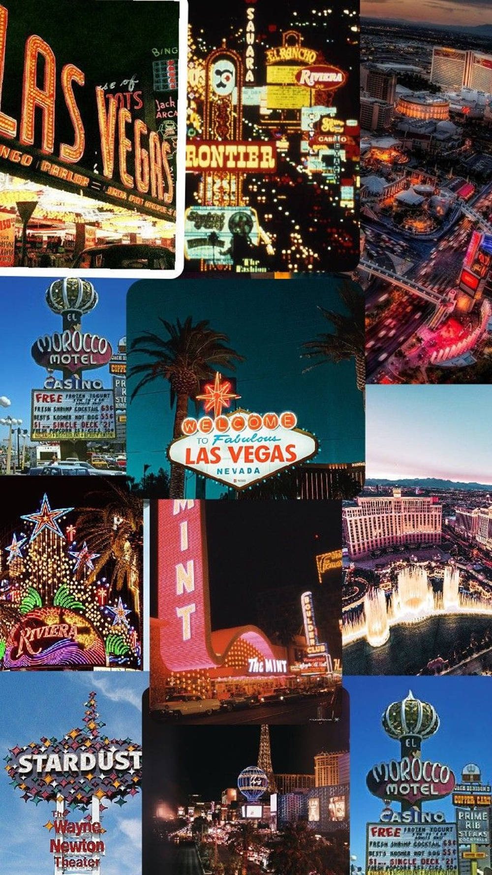 Colaj estetic Las Vegas pentru iPhone Fundal
