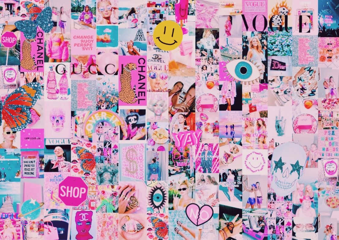 Colaj Intens Preppy pentru Desktop Fundal
