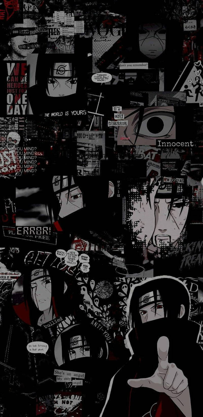 Colaj Itachi Aesthetic Anime iPhone Fundal