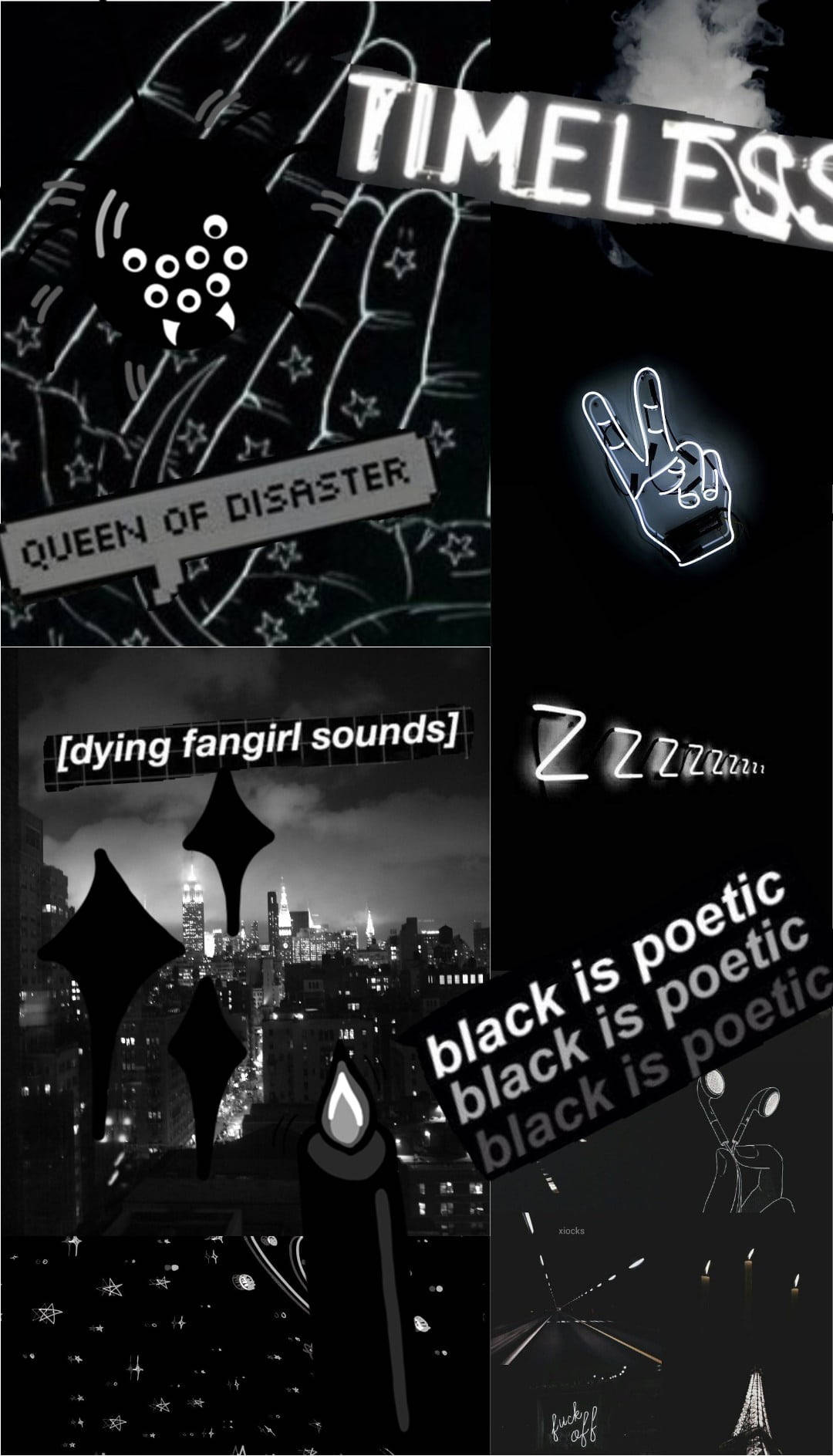 Colaj Negru Estetic Alternativ Fundal