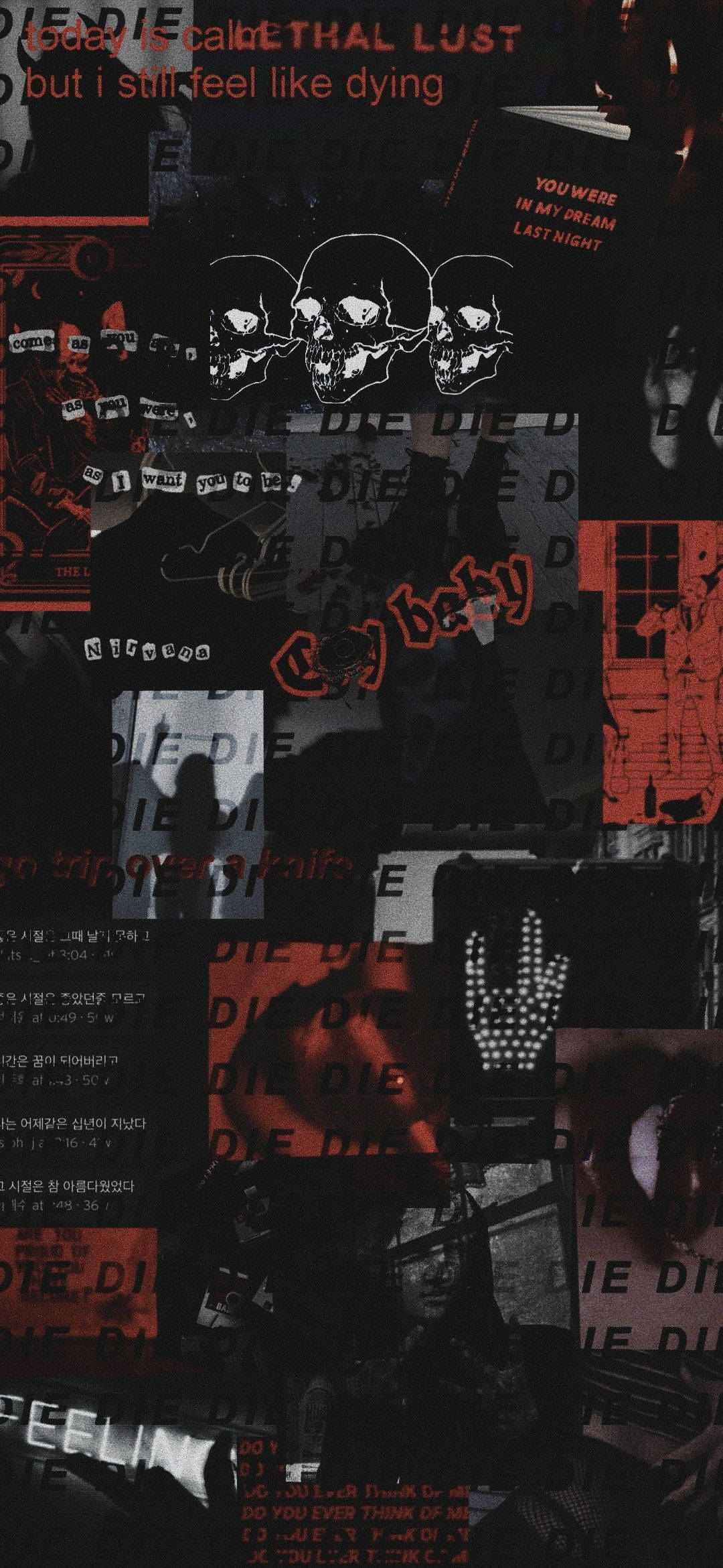 Colaj Negru și Roșu Grunge PFP Fundal