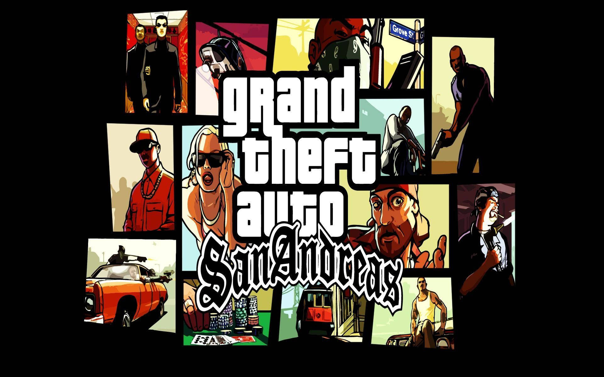 Colaj poster GTA SA 4K Fundal