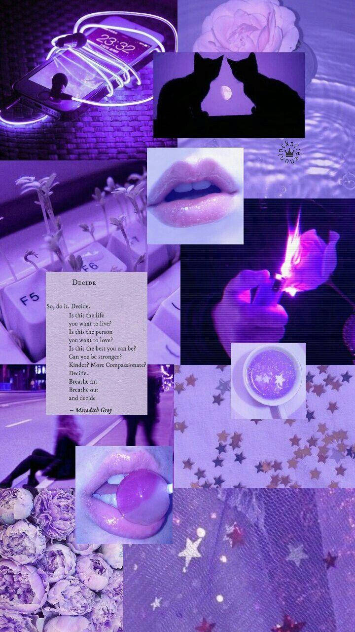 Colaj Tumblr Neon și Lila Pastel Fundal
